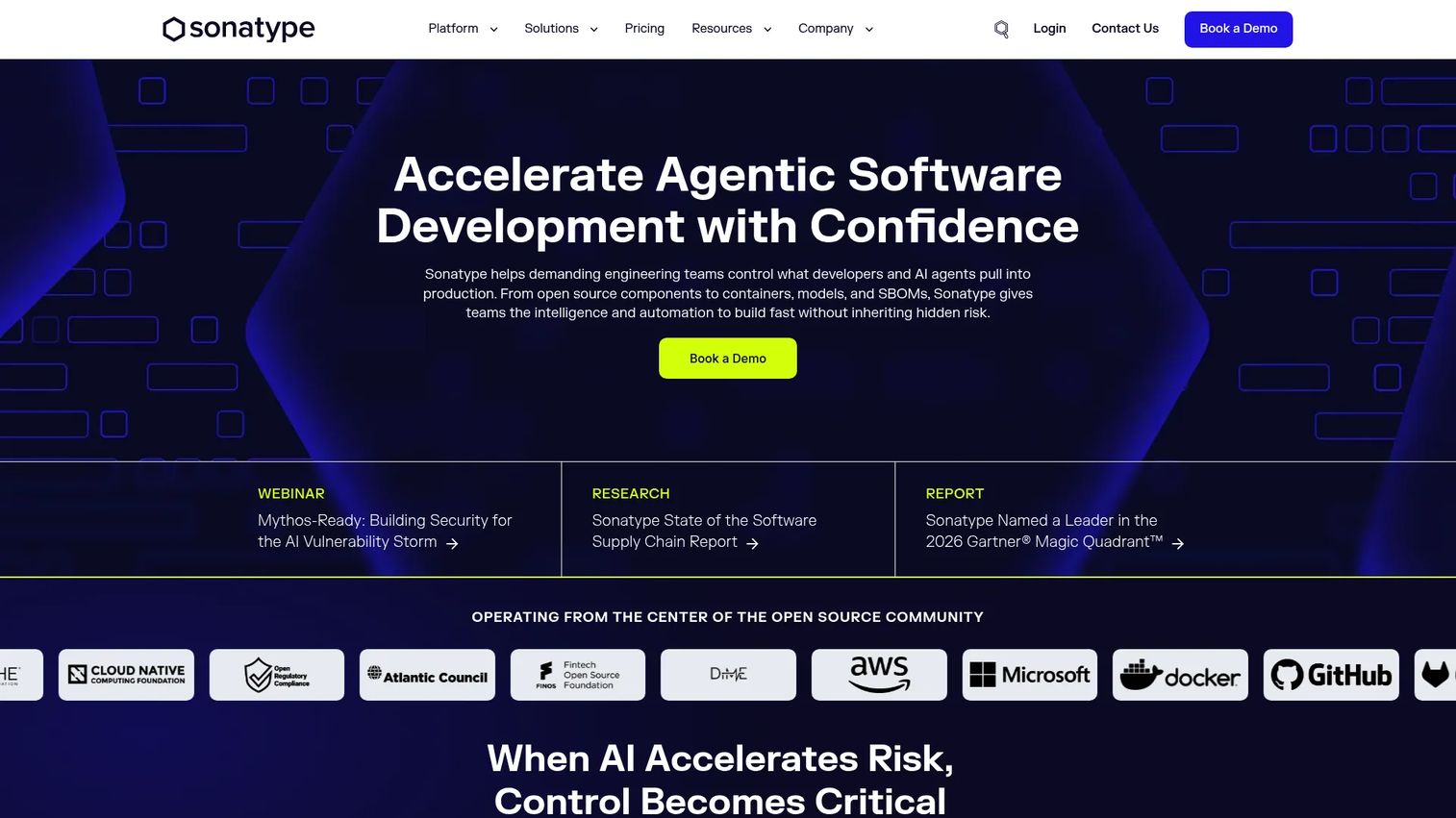 Sonatype software supply chain security platform