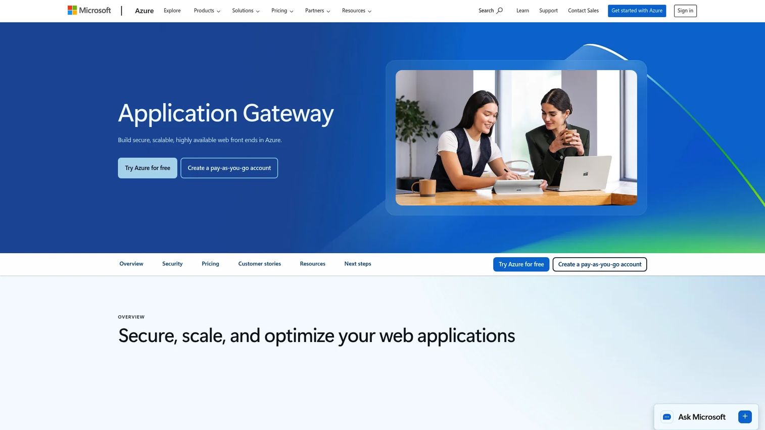 Azure Application Gateway product page