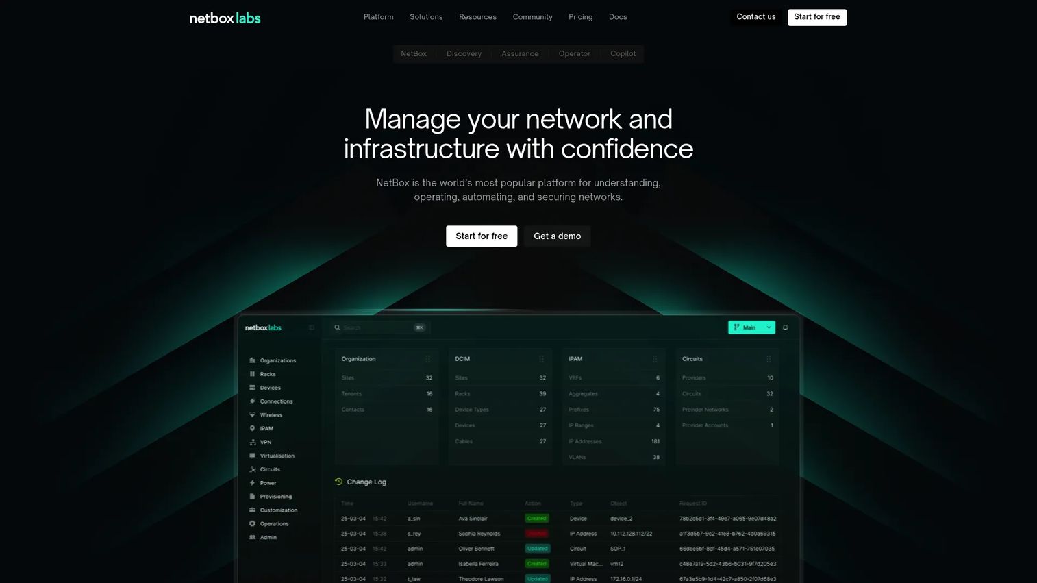 NetBox network source-of-truth platform interface