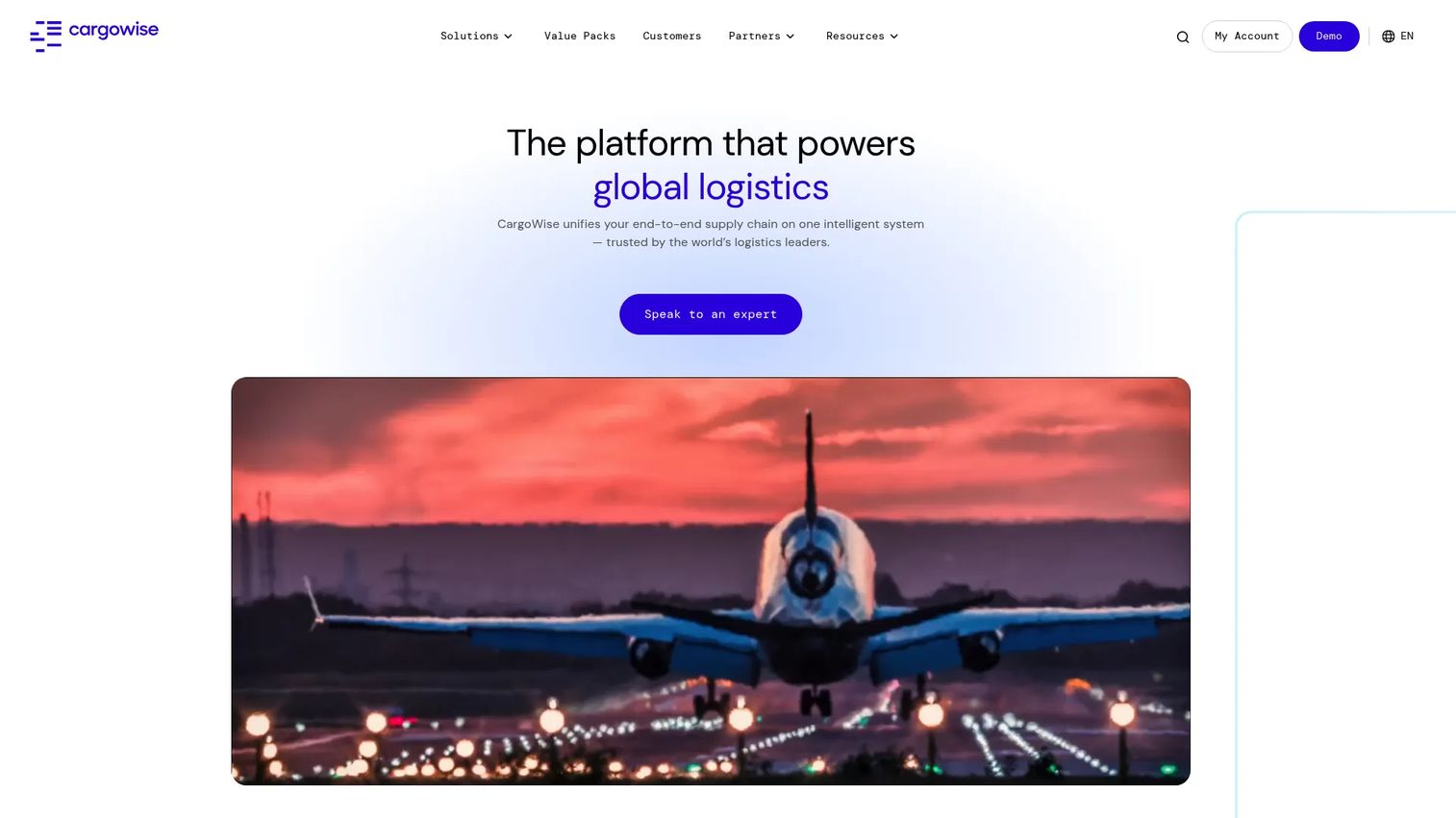 CargoWise freight forwarding and logistics execution platform homepage
