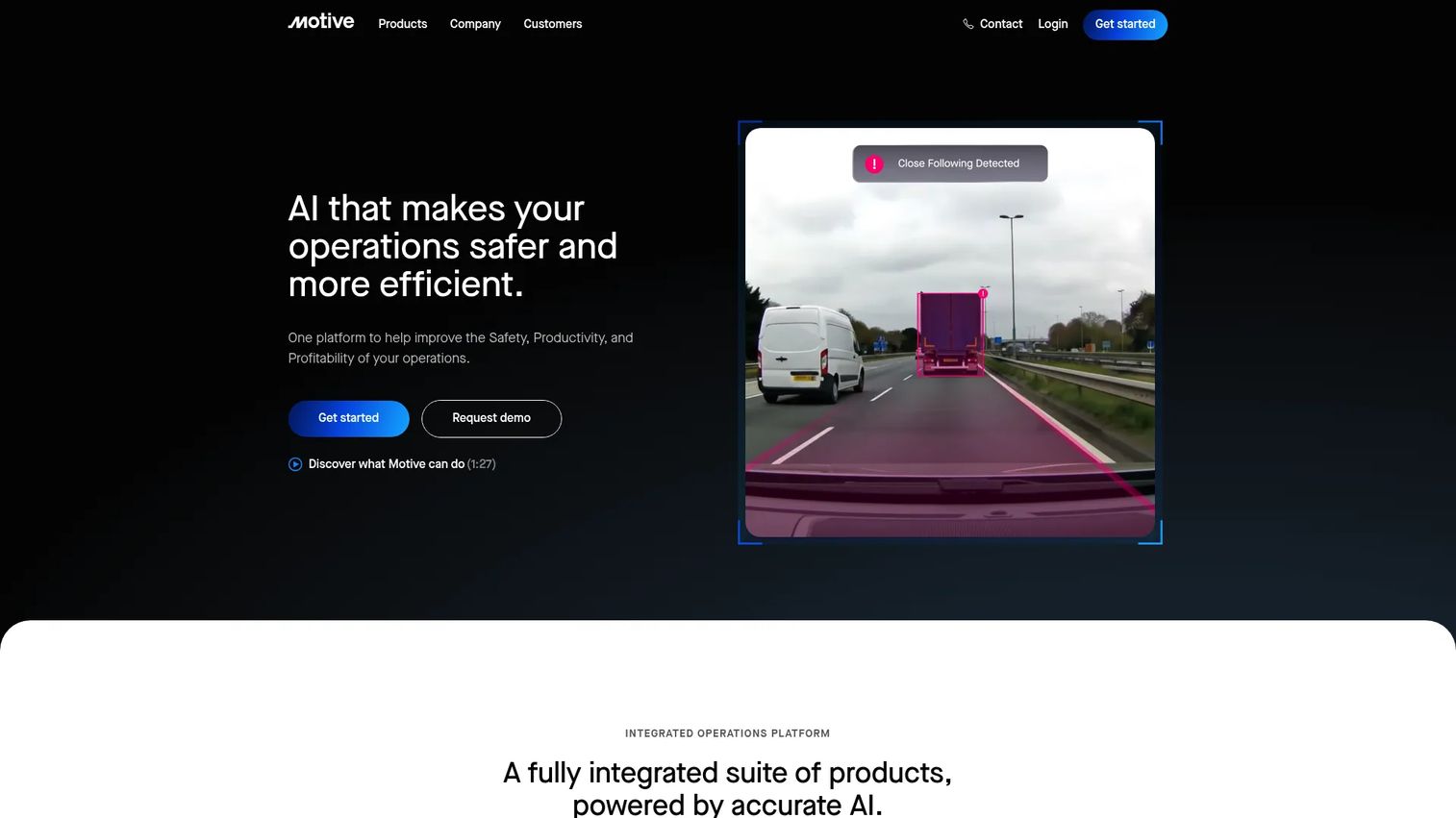 Motive fleet operations and safety platform dashboard
