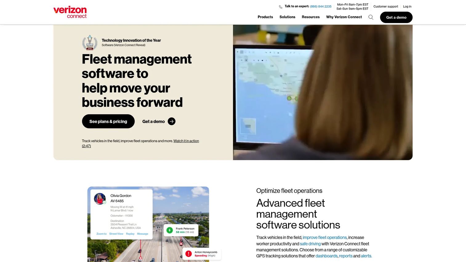Verizon Connect fleet tracking and telematics dashboard