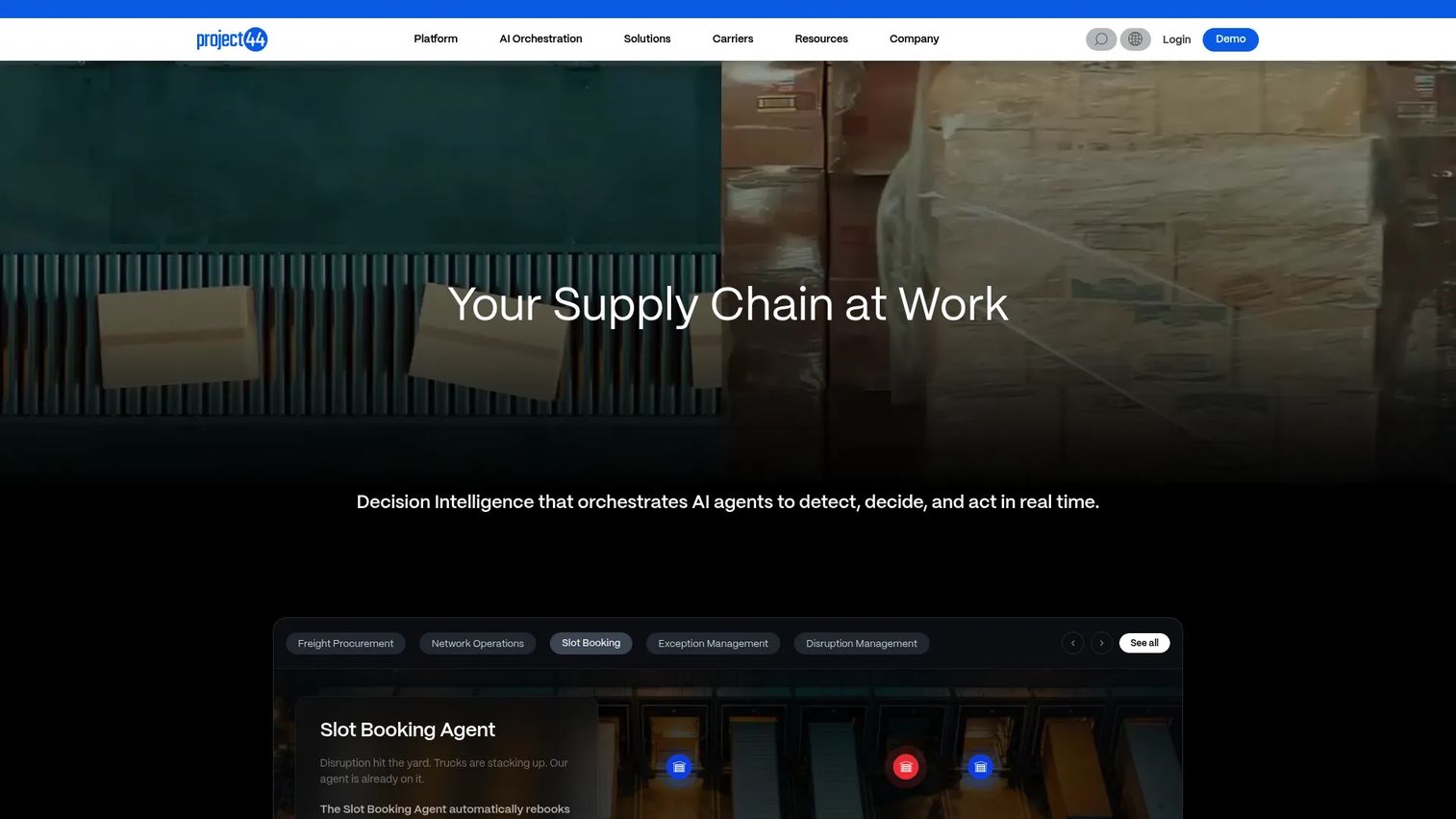 project44 supply chain visibility dashboard