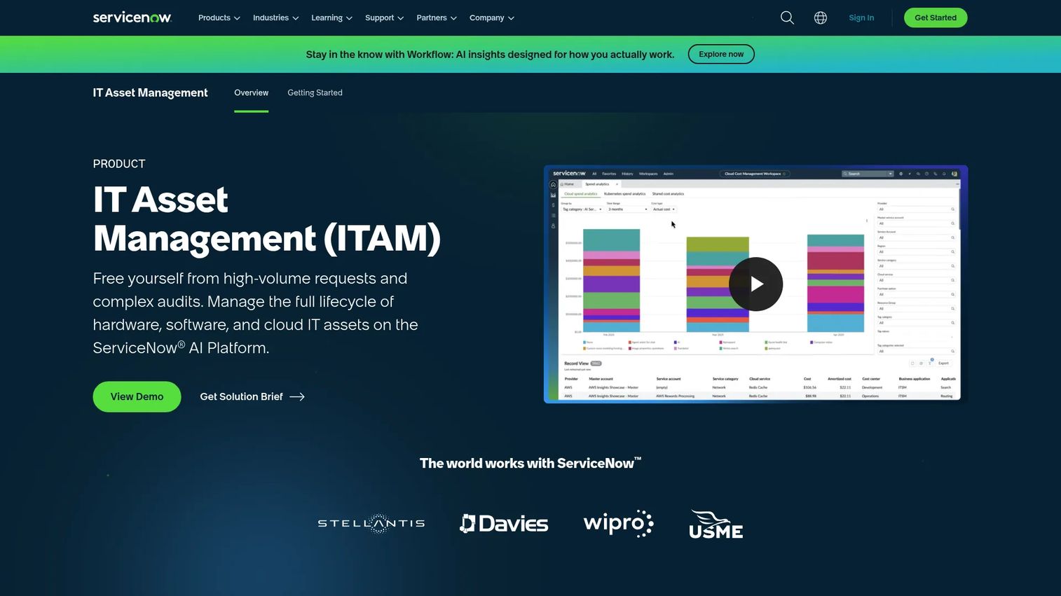 ServiceNow IT asset management lifecycle platform