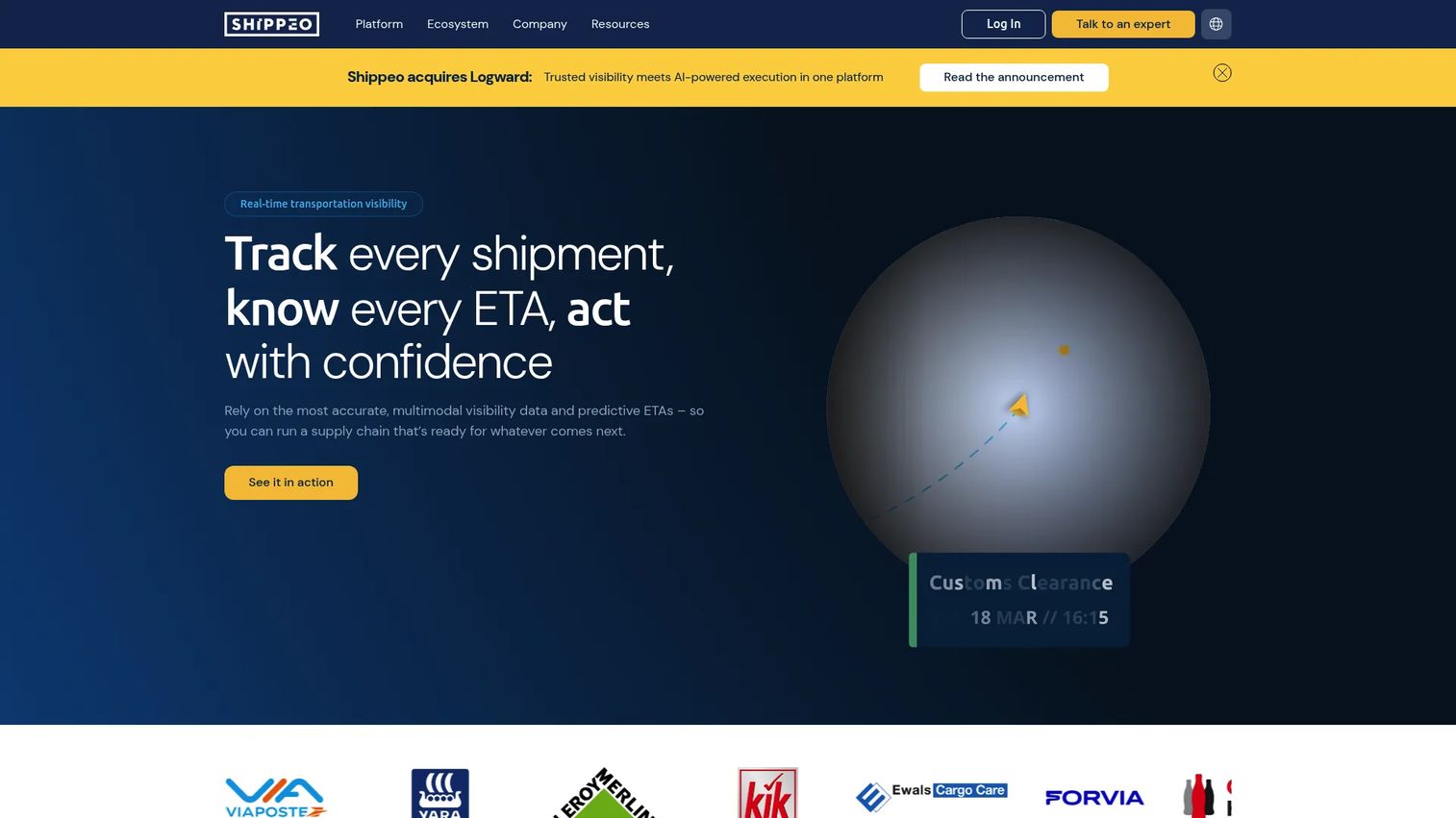 Shippeo real-time transportation visibility platform