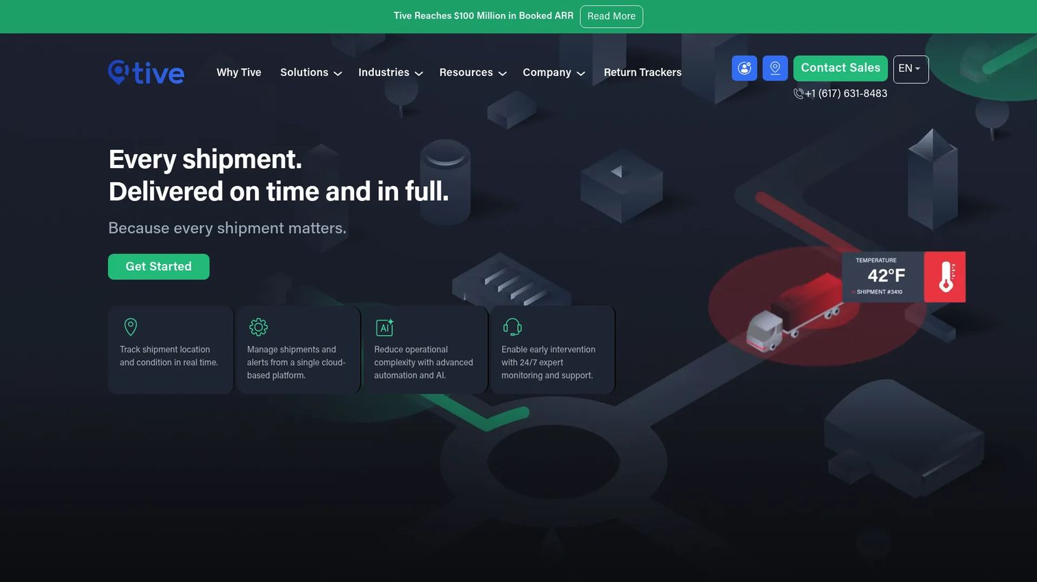 Tive real-time shipment tracking and condition monitoring platform
