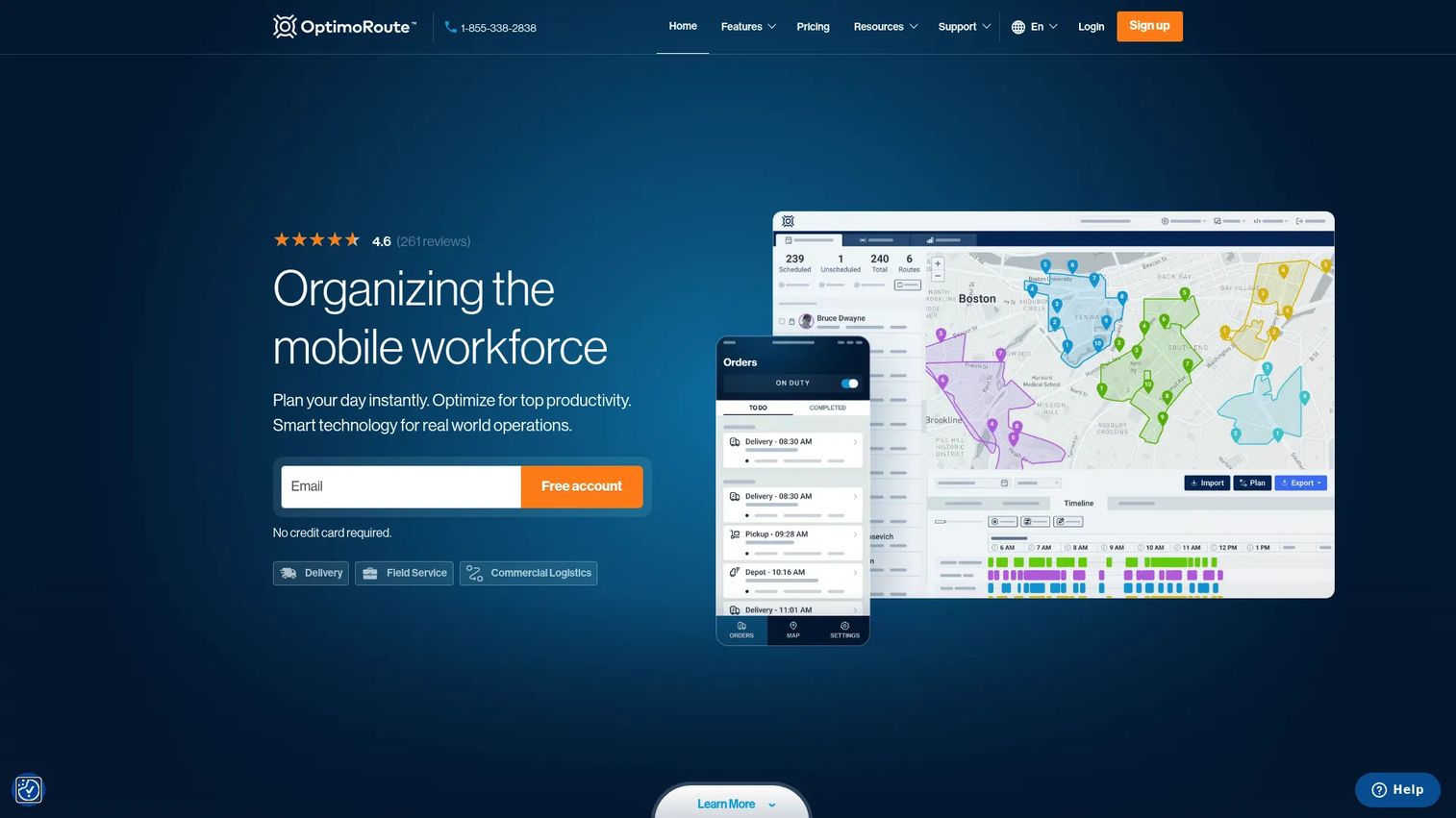 OptimoRoute route planning and scheduling software interface