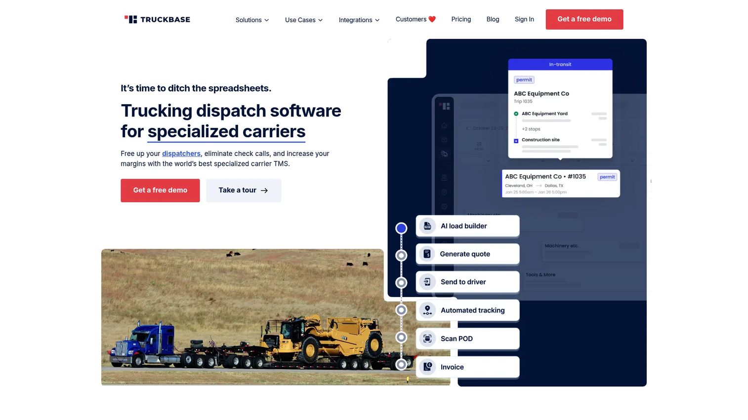 Truckbase trucking TMS dashboard