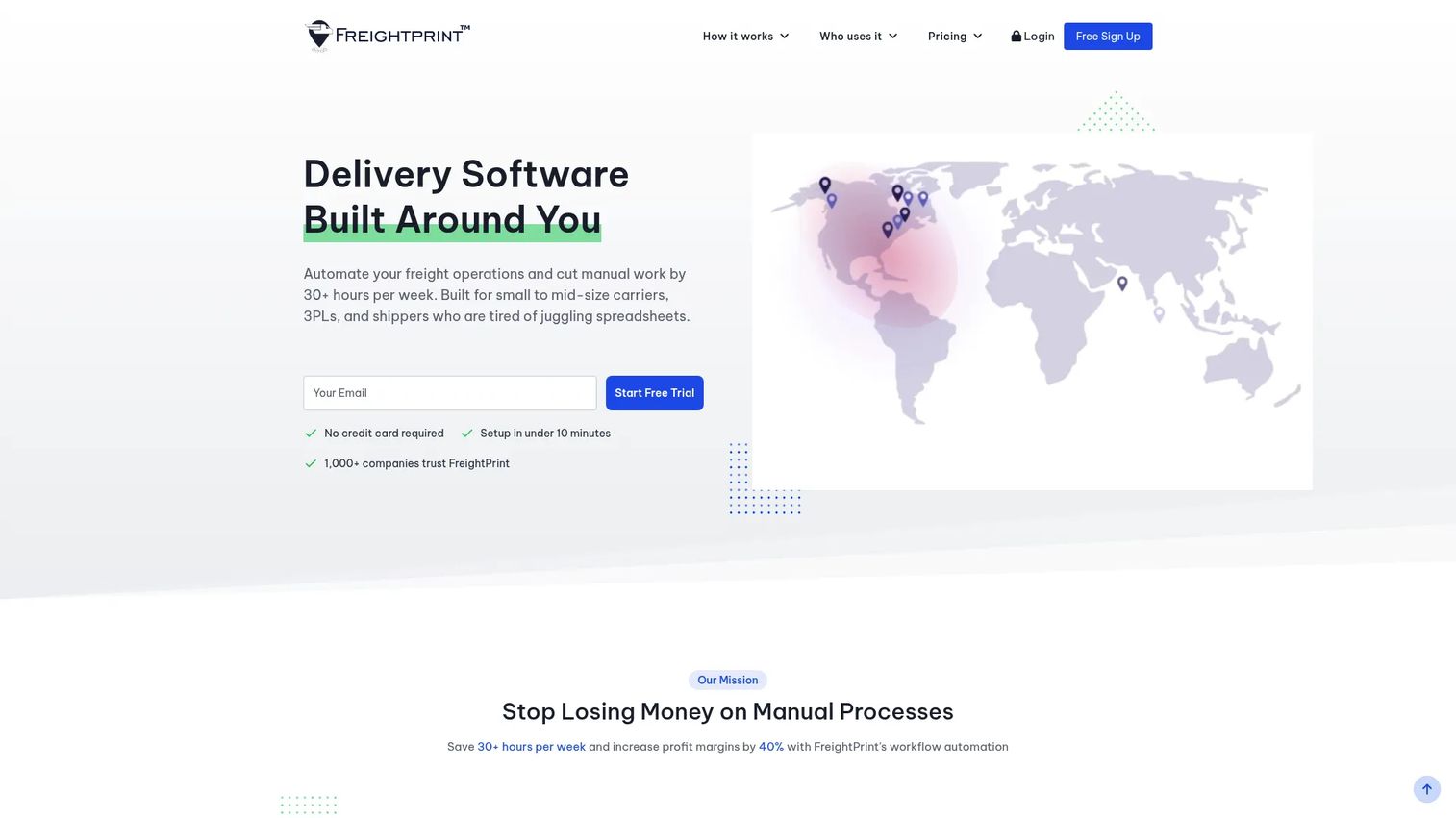 FreightPrint freight logistics and proof of delivery dashboard