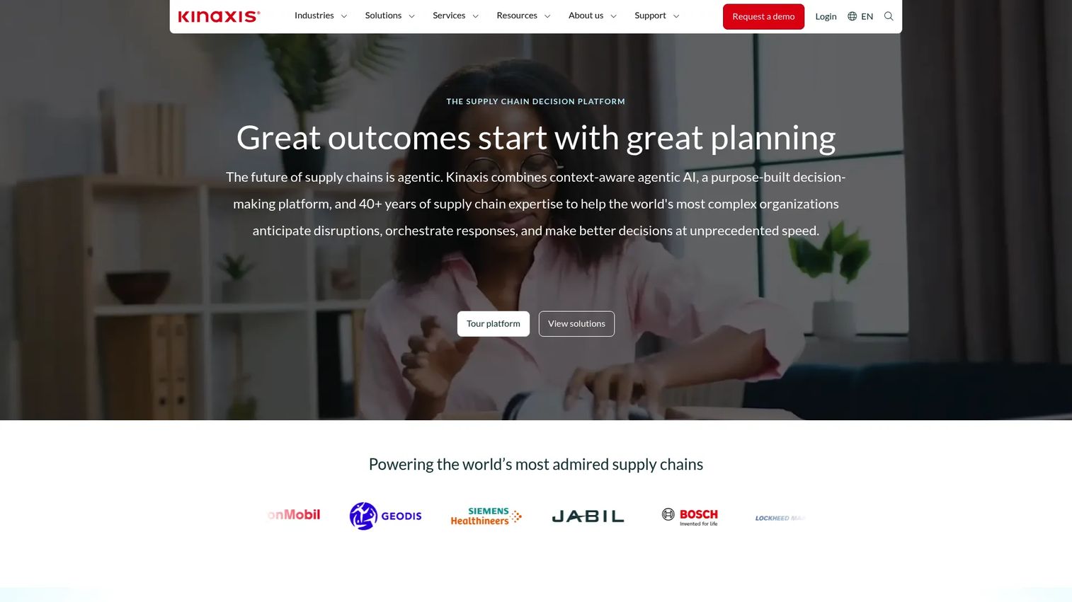 Kinaxis supply chain orchestration homepage
