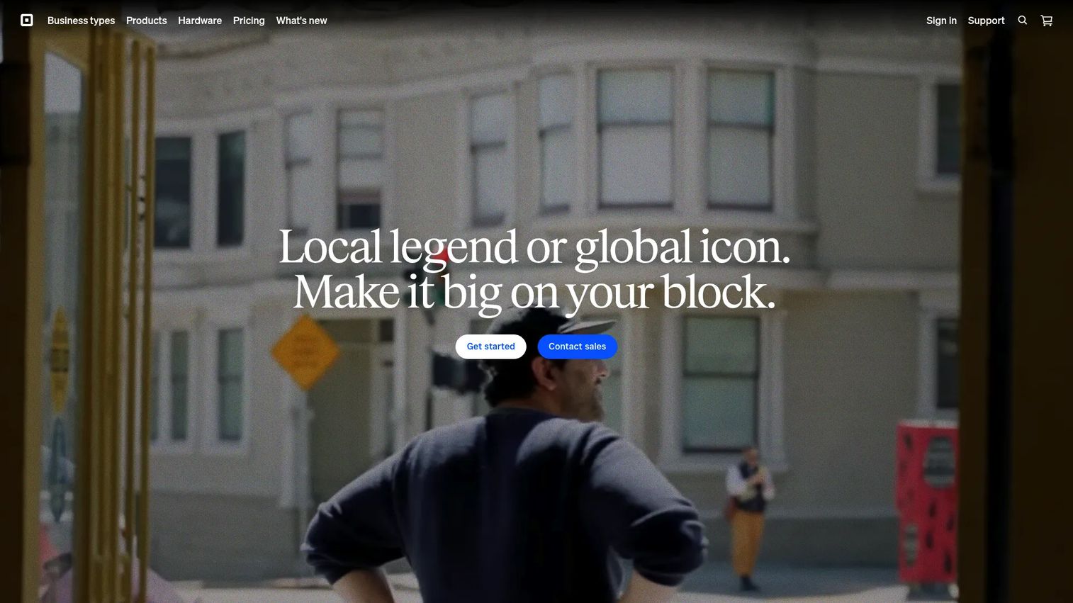 Square point-of-sale and business platform homepage
