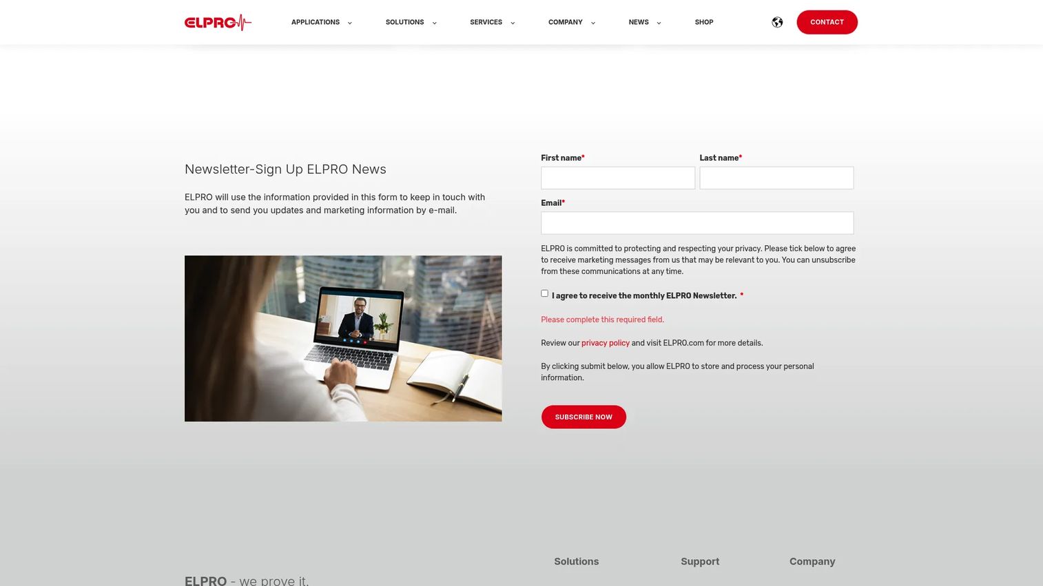elpro environmental monitoring solutions homepage