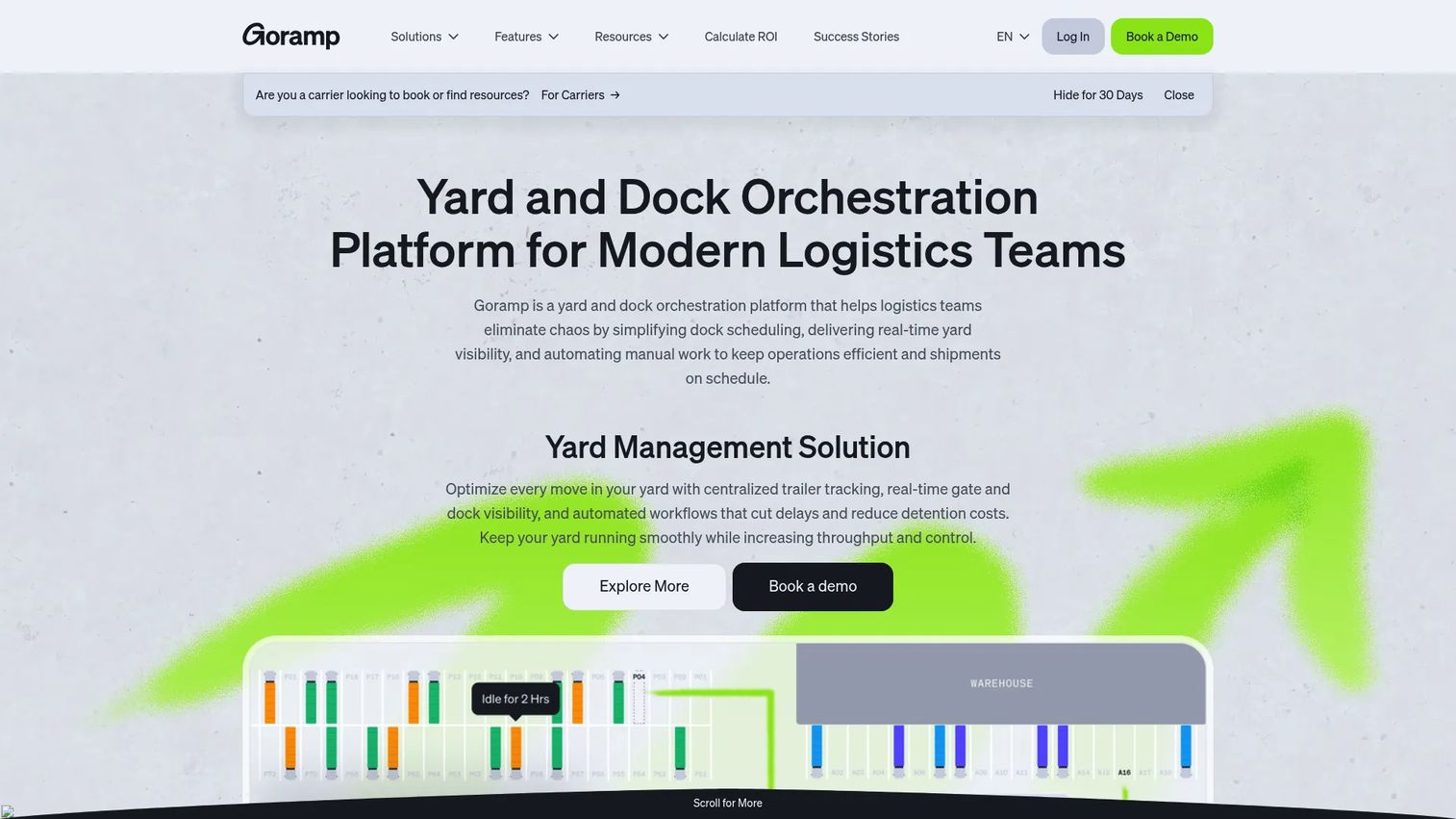 GoRamp yard and dock management software homepage