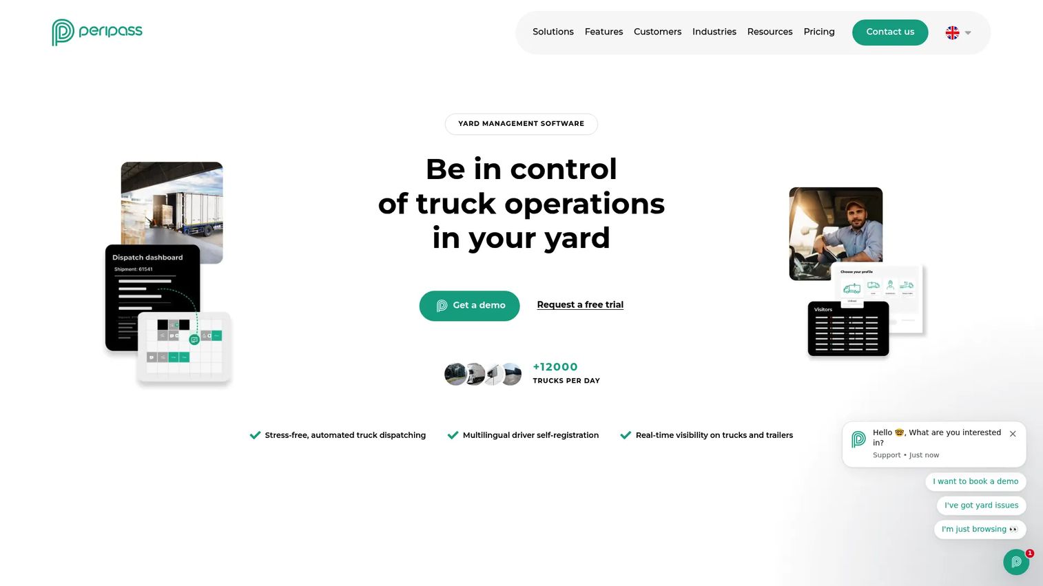 Peripass yard management software homepage