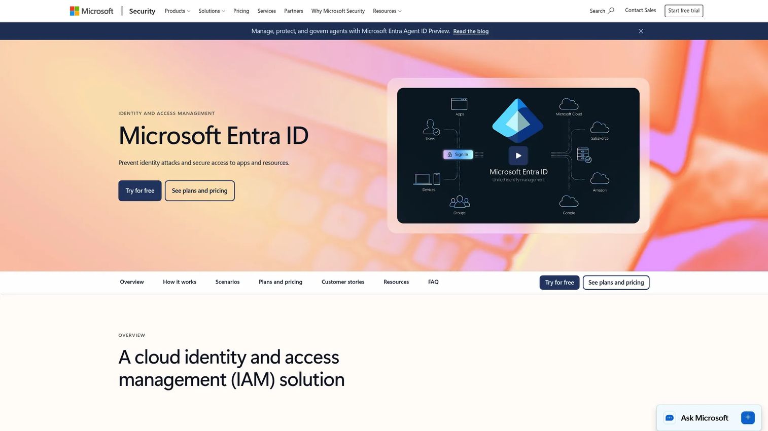 Microsoft Entra ID homepage screenshot