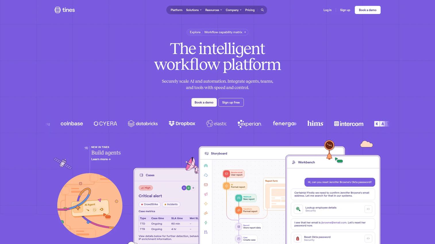Tines workflow automation product page