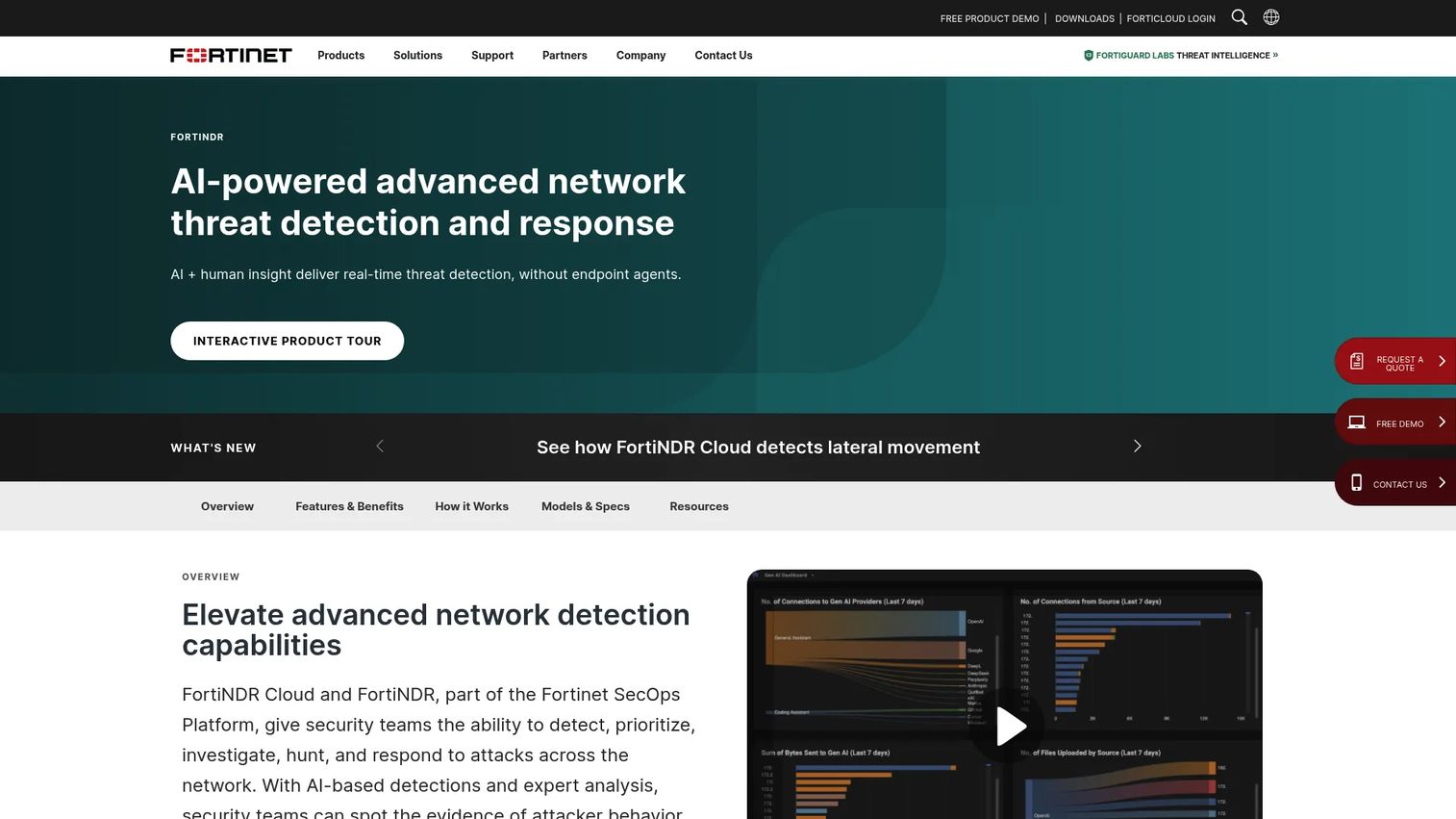 FortiNDR network detection and response product
