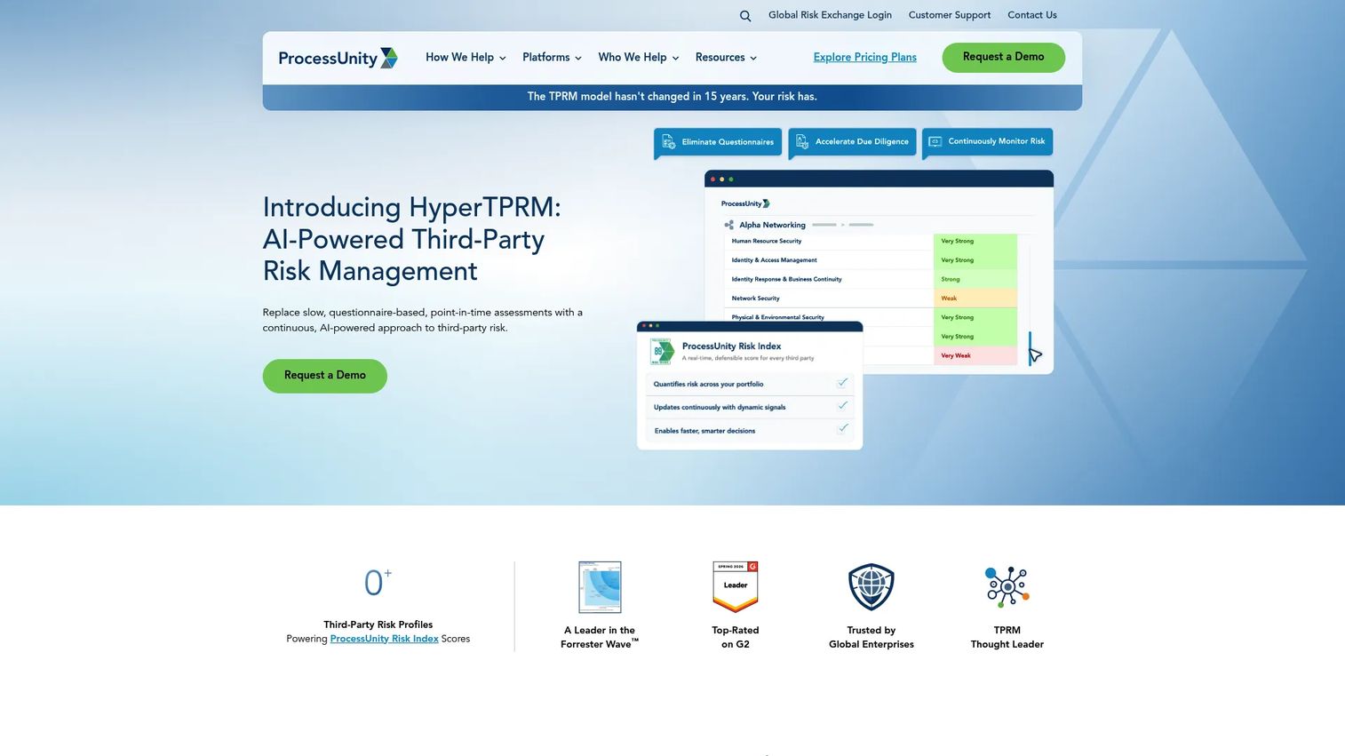 ProcessUnity third-party risk management software workflows
