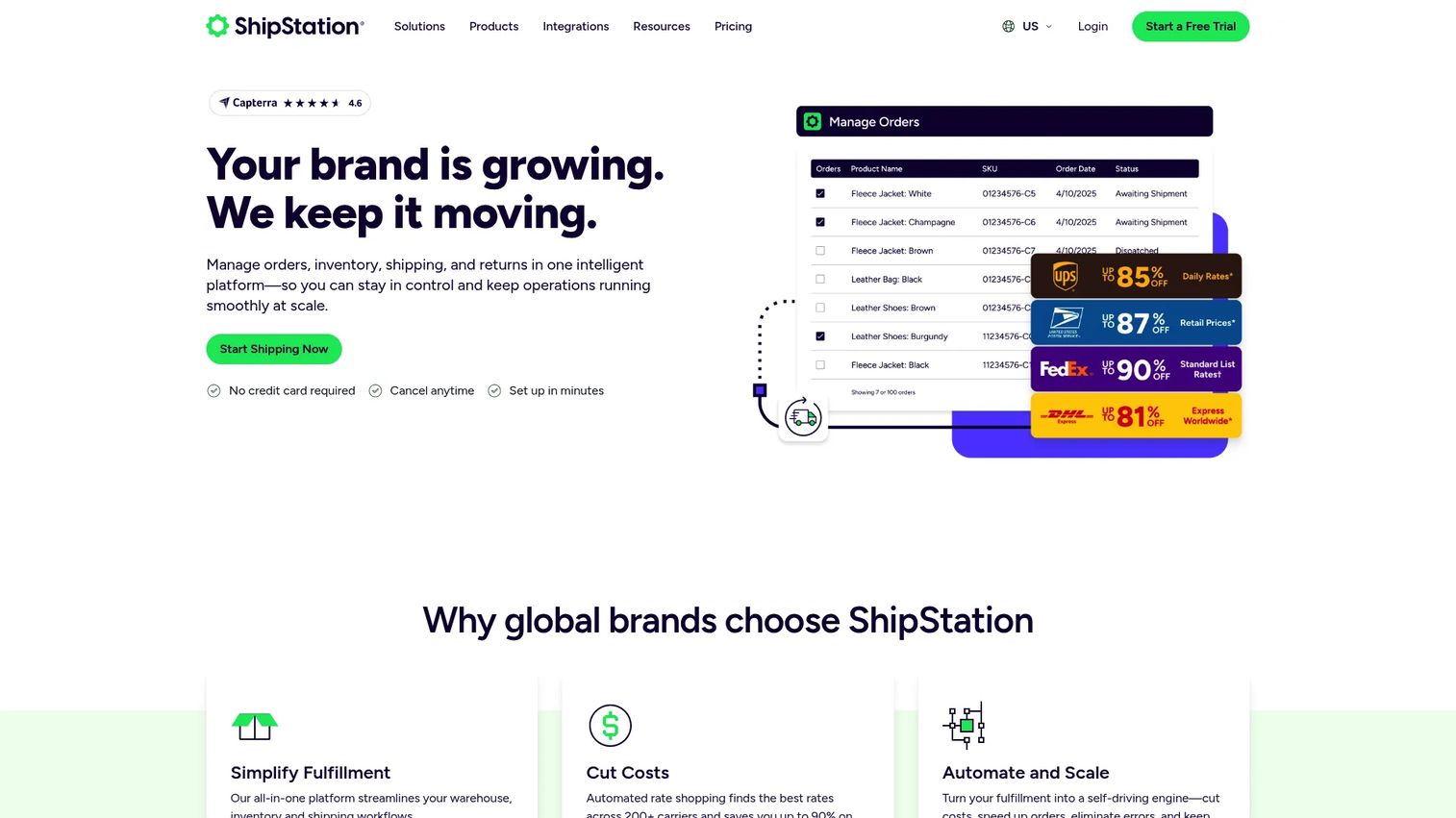 ShipStation shipping software dashboard