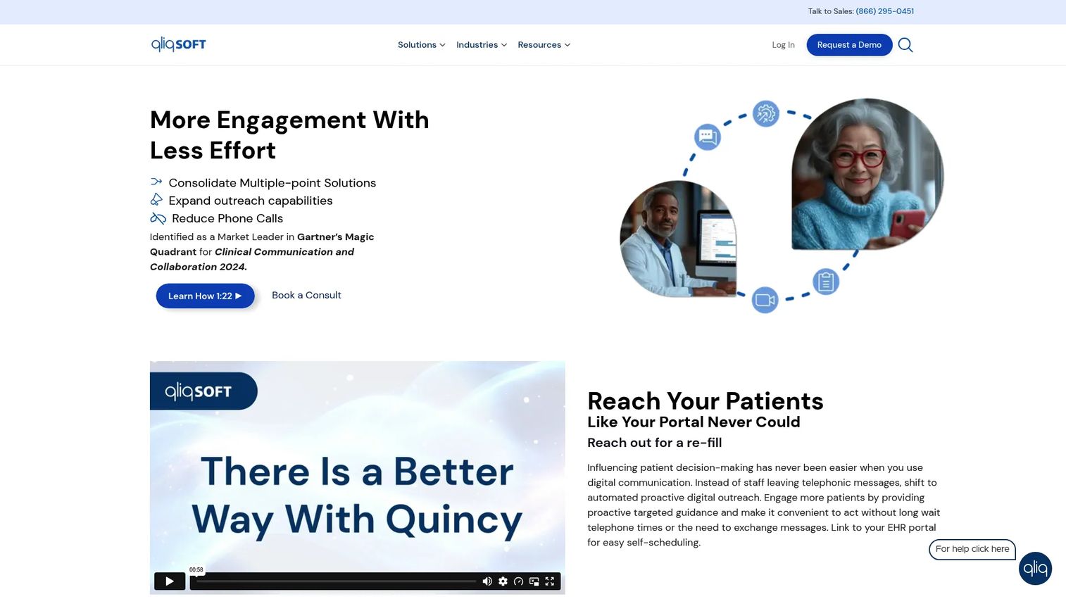 QliqSOFT healthcare communication software homepage