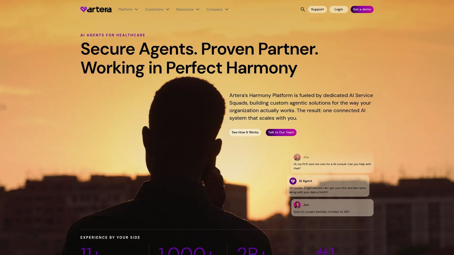 Artera AI patient communication platform homepage