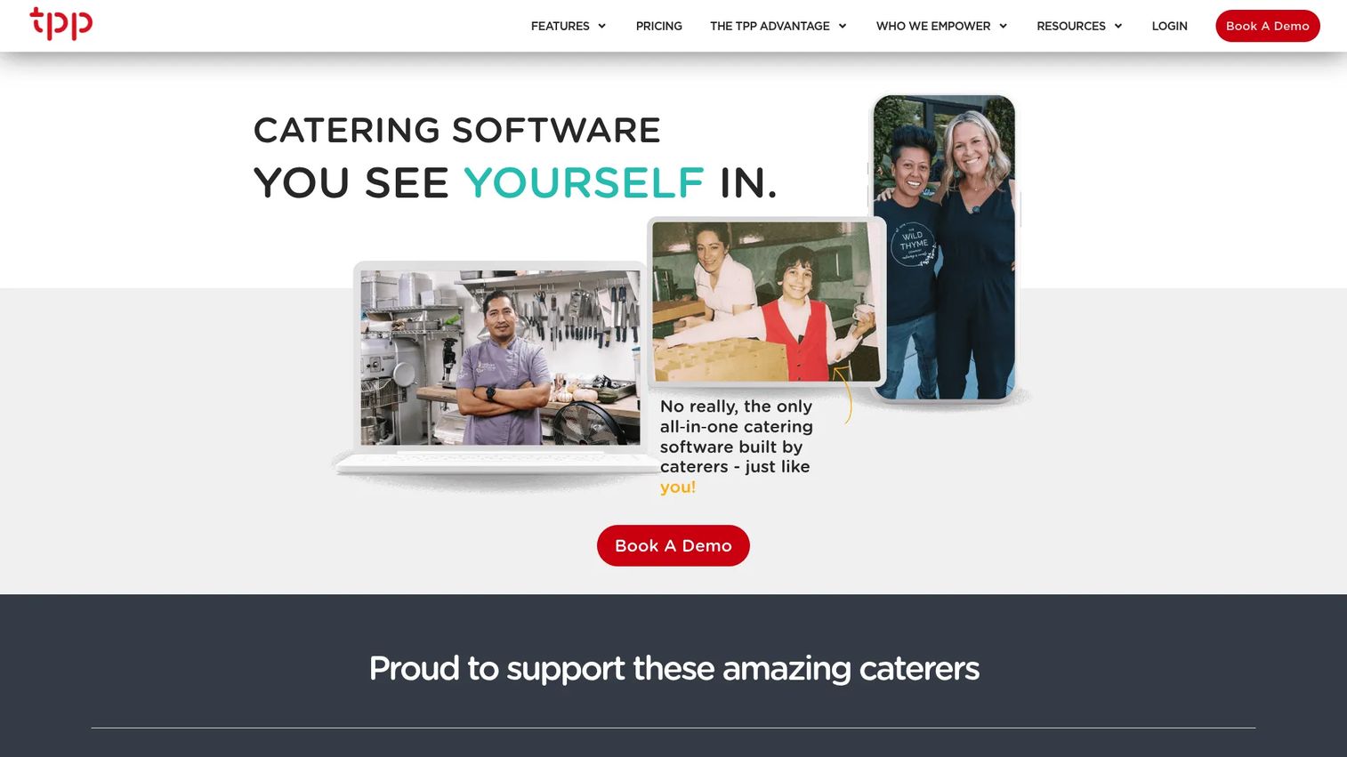 Total Party Planner catering software homepage