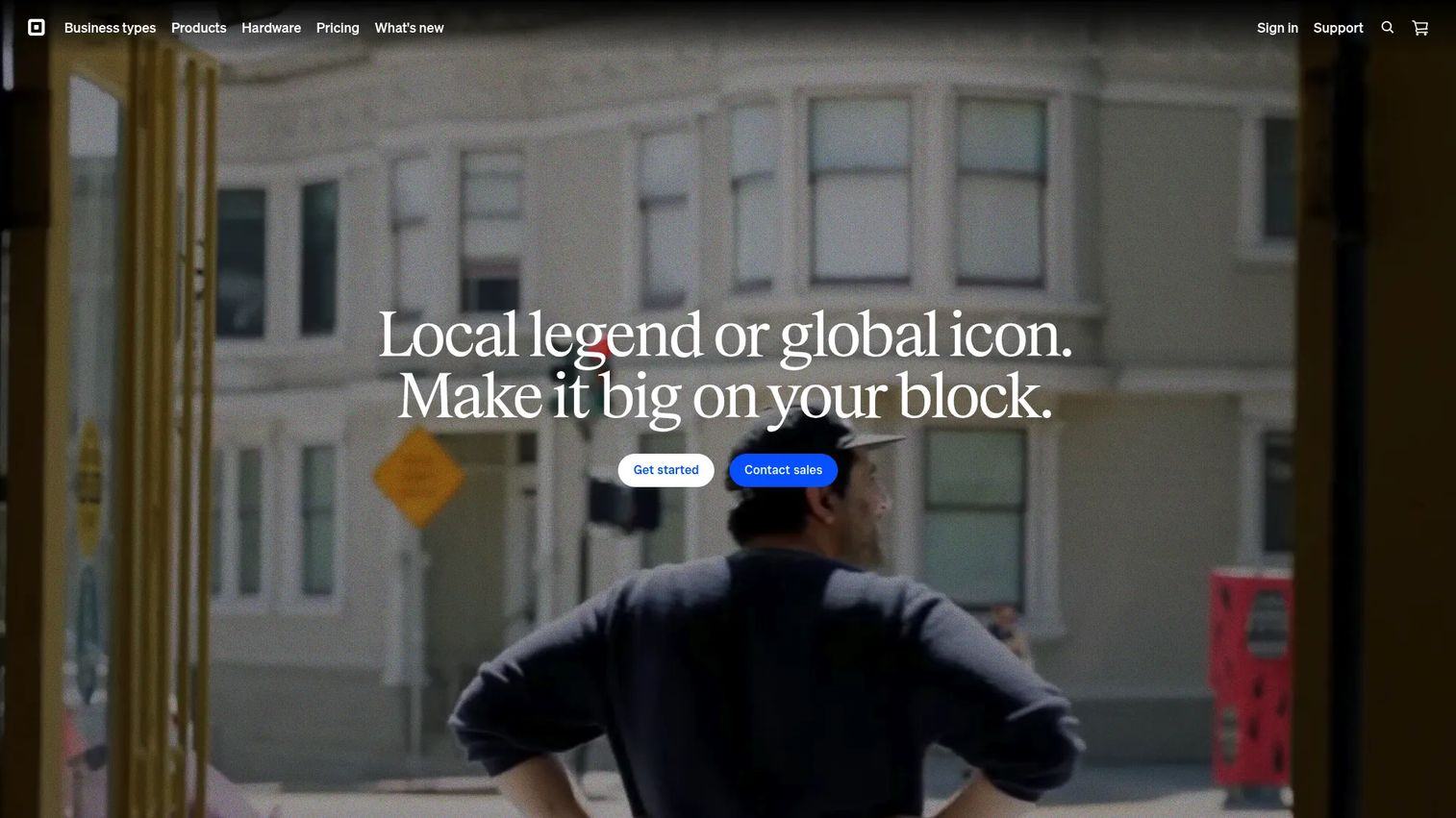 Square catering software homepage