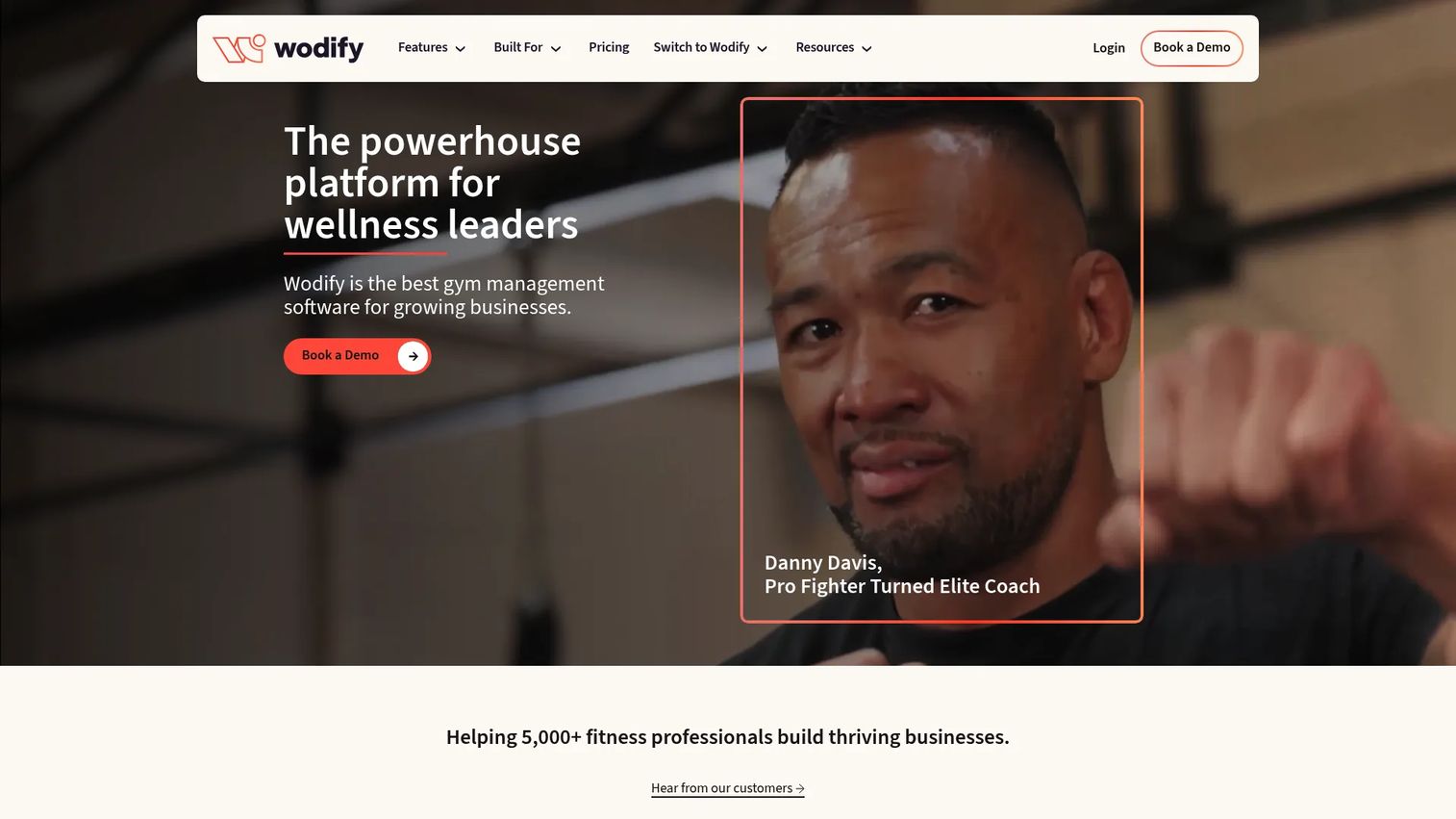 Wodify gym management software homepage