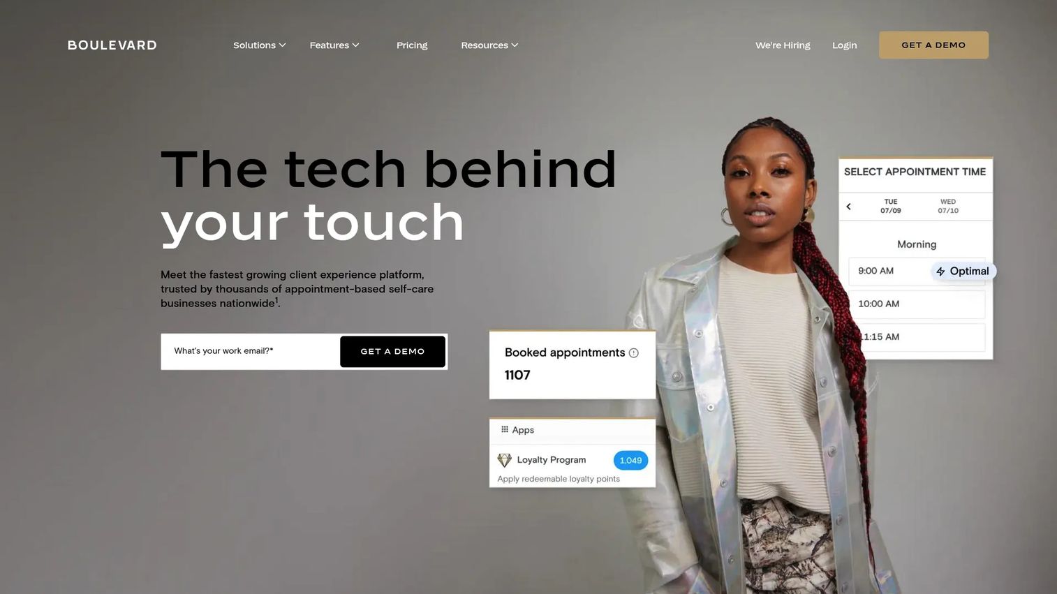 Boulevard client experience platform for salons and spas homepage