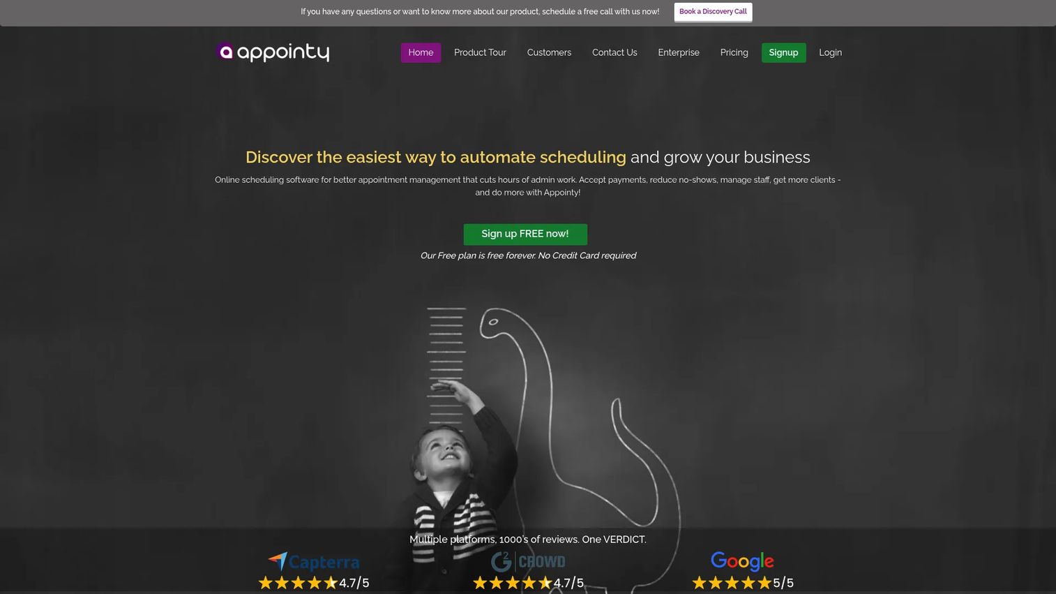 Appointy scheduling software homepage showing appointment booking
