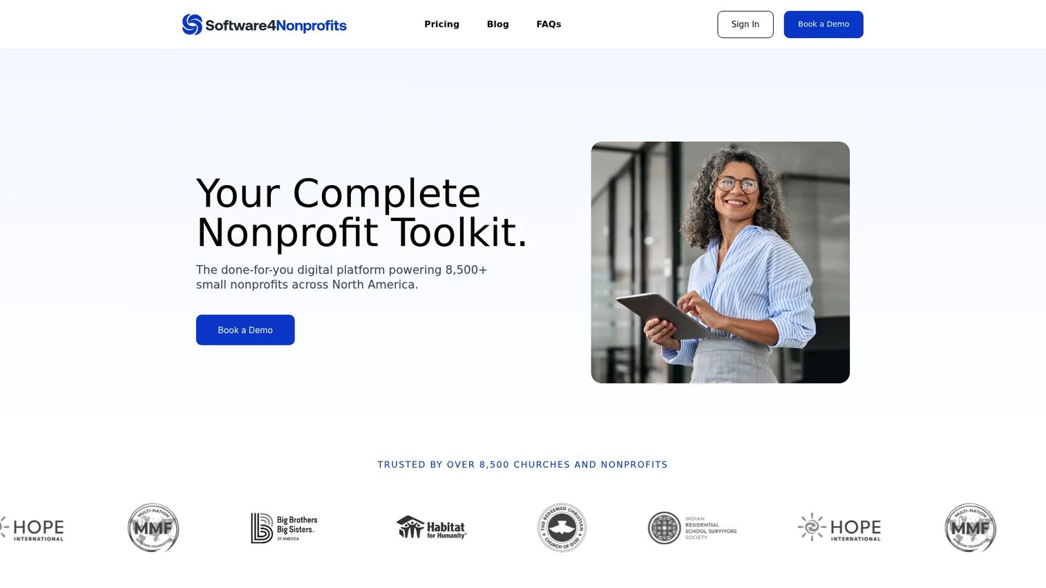 Software4Nonprofits donation management and fund accounting homepage