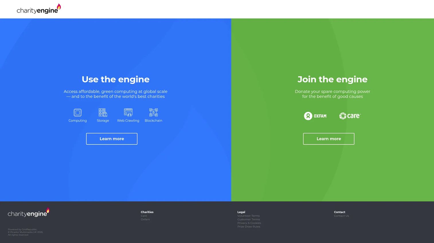 CharityEngine all-in-one nonprofit CRM and fundraising homepage