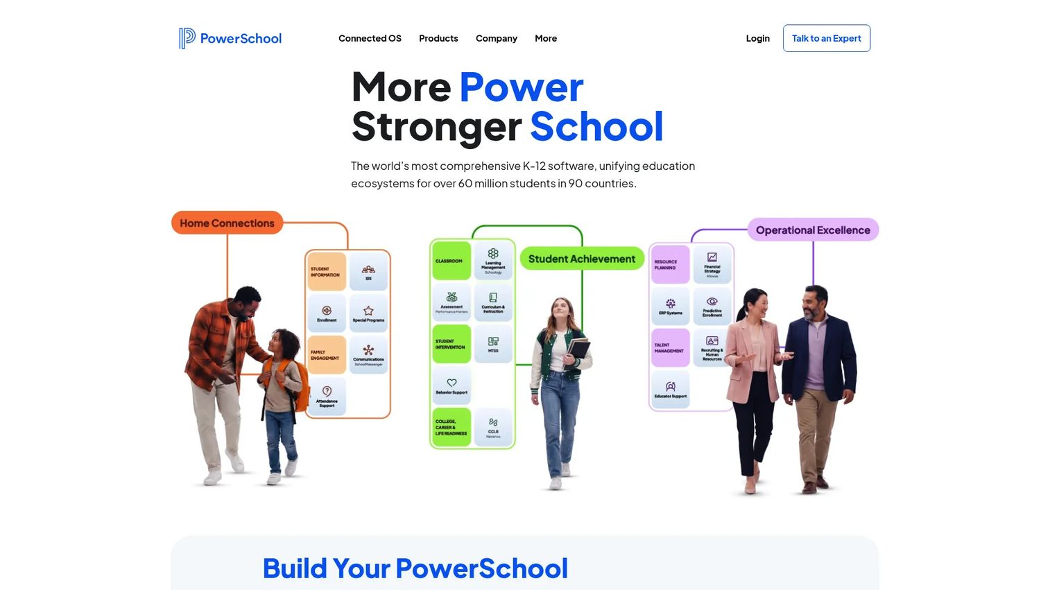 PowerSchool school management software homepage