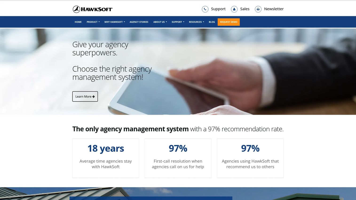 HawkSoft agency management system dashboard