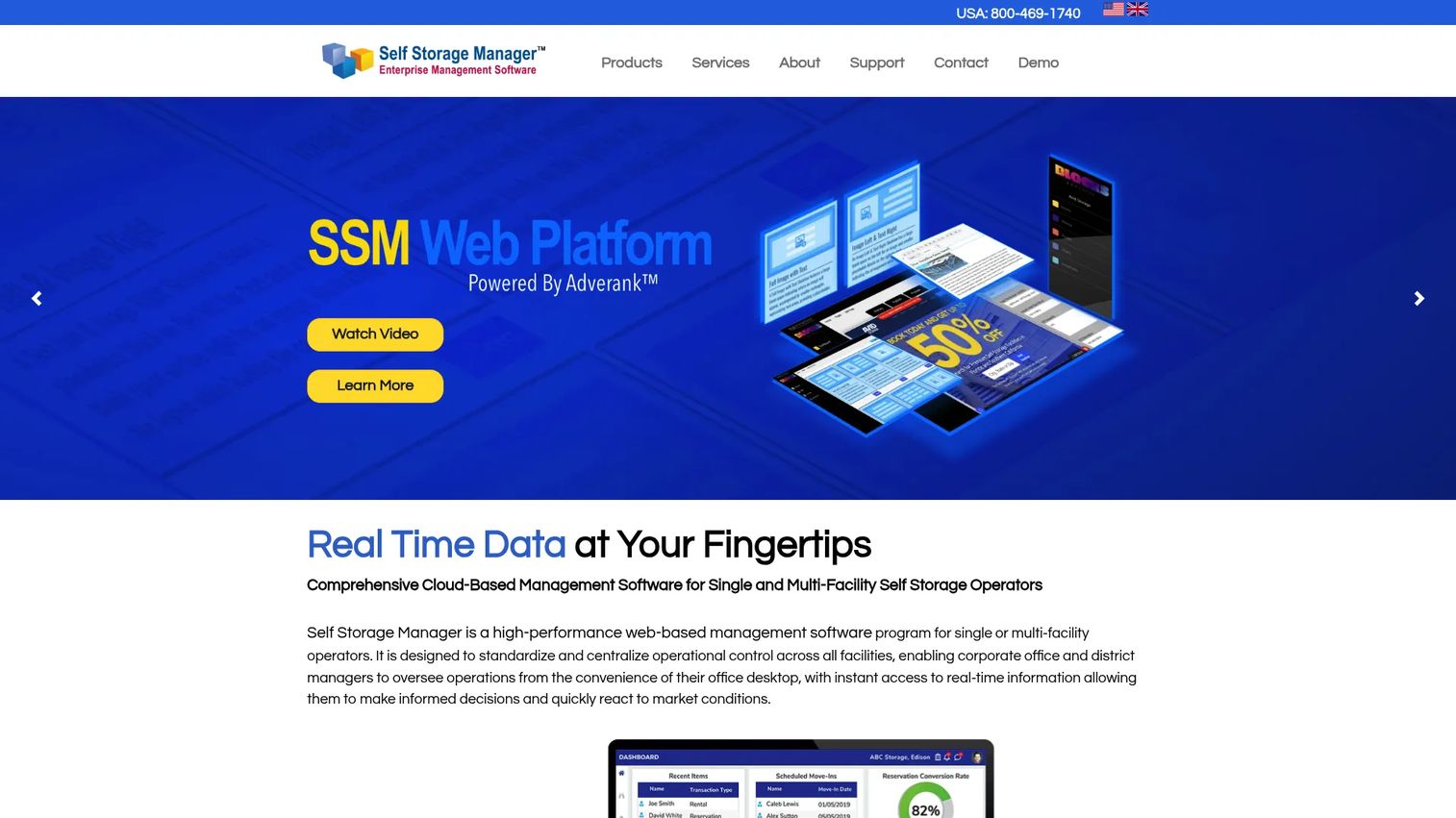 Self Storage Manager cloud-based management software homepage