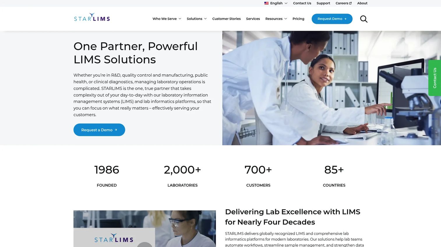 STARLIMS laboratory informatics platform homepage