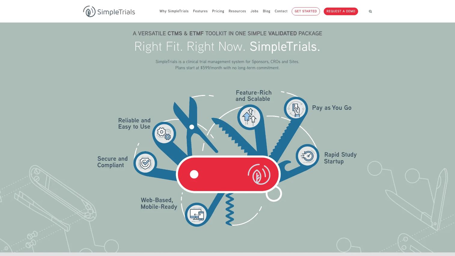 SimpleTrials CTMS and eTMF software interface