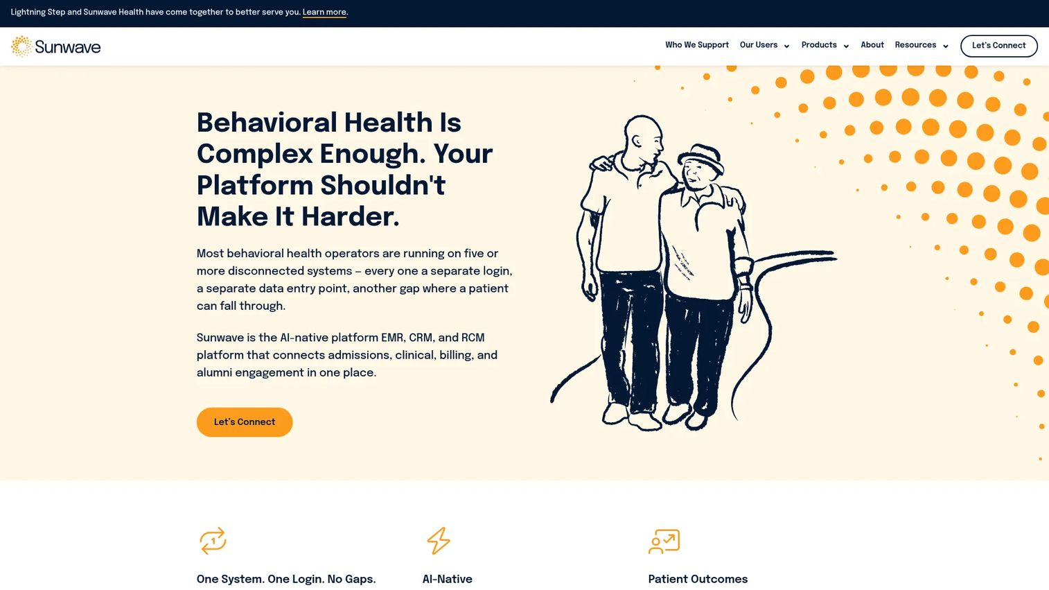 Sunwave Health behavioral health platform homepage