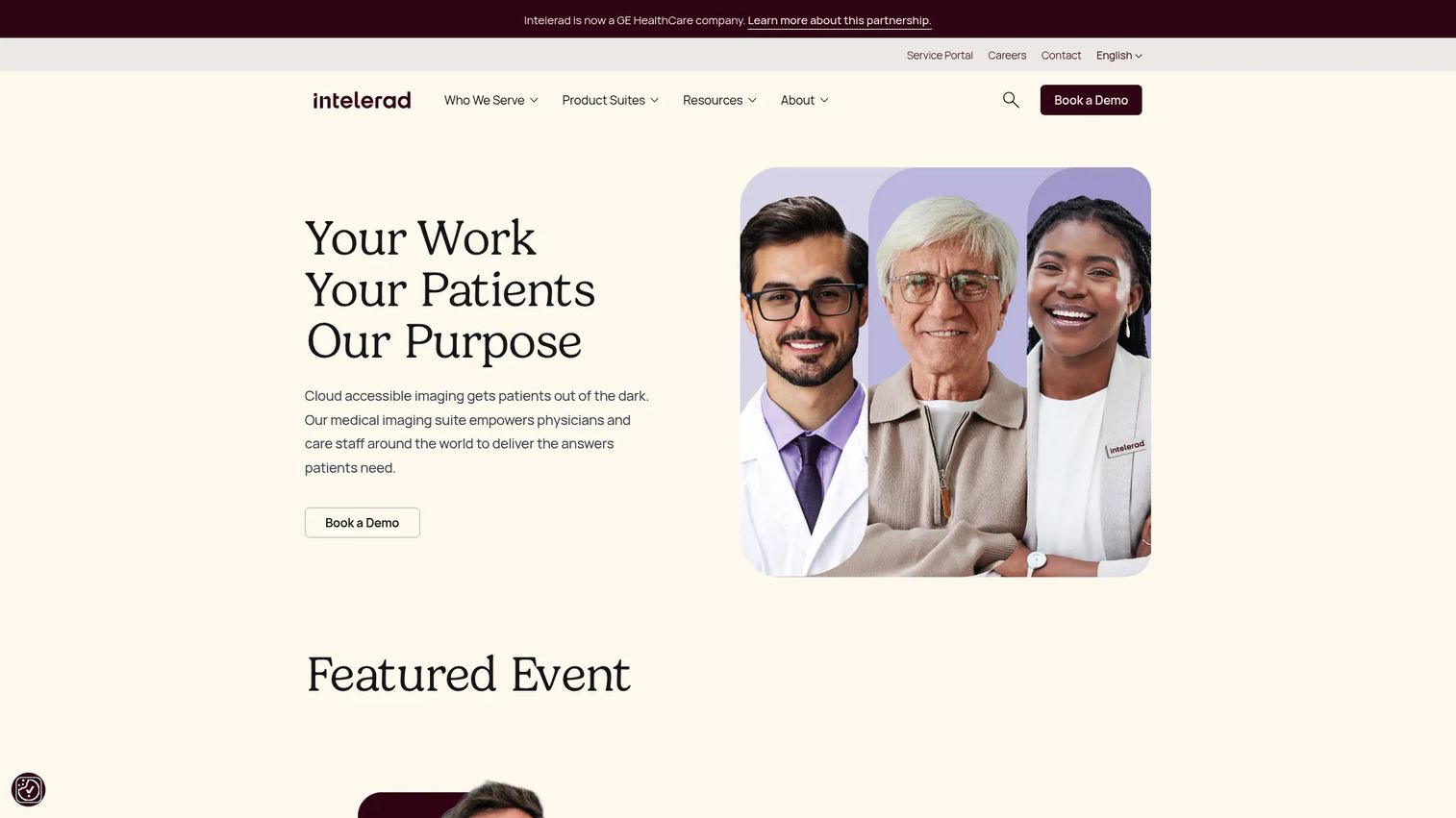 Intelerad enterprise imaging software homepage