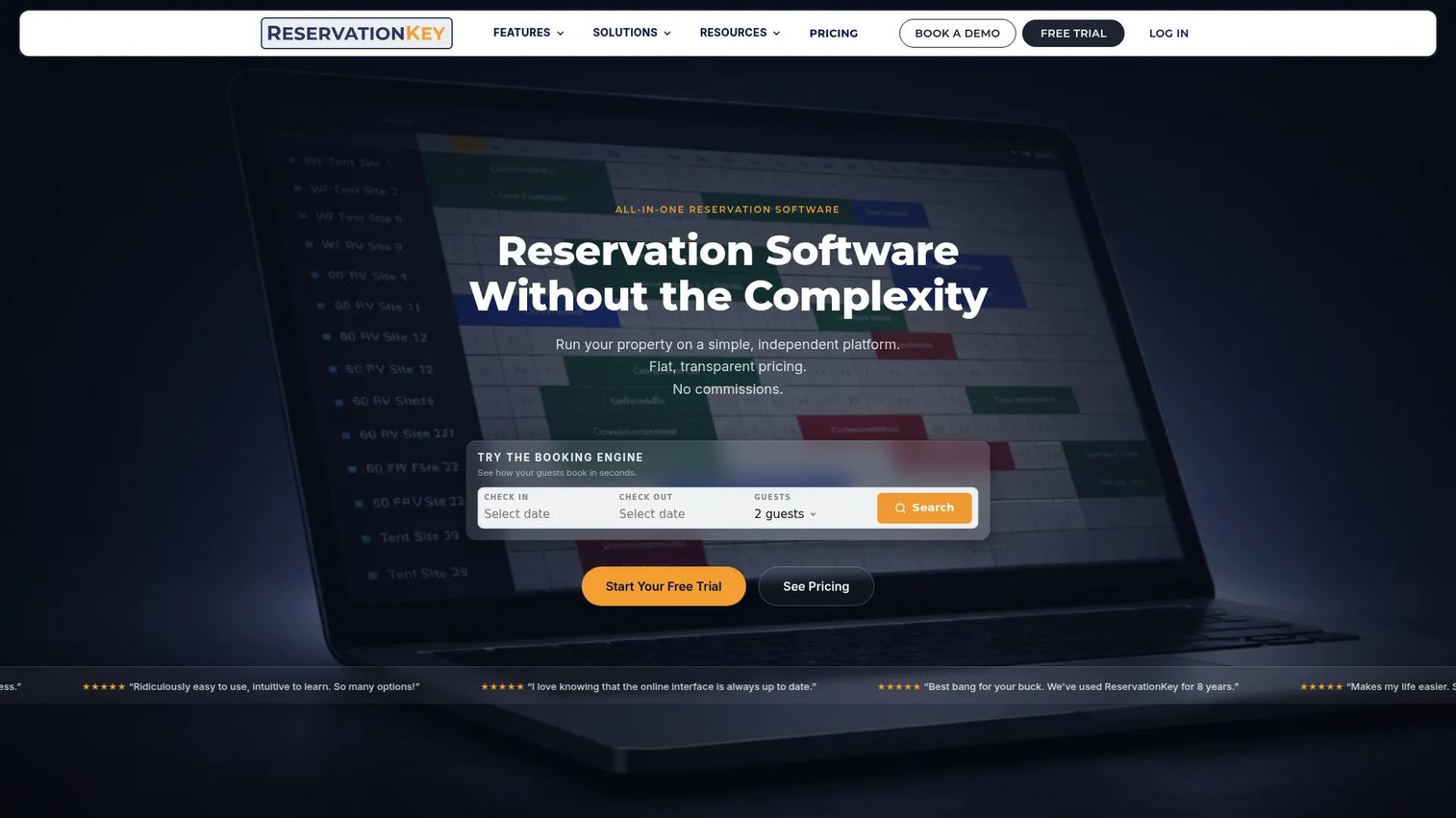 ReservationKey lodging reservation calendar and booking engine
