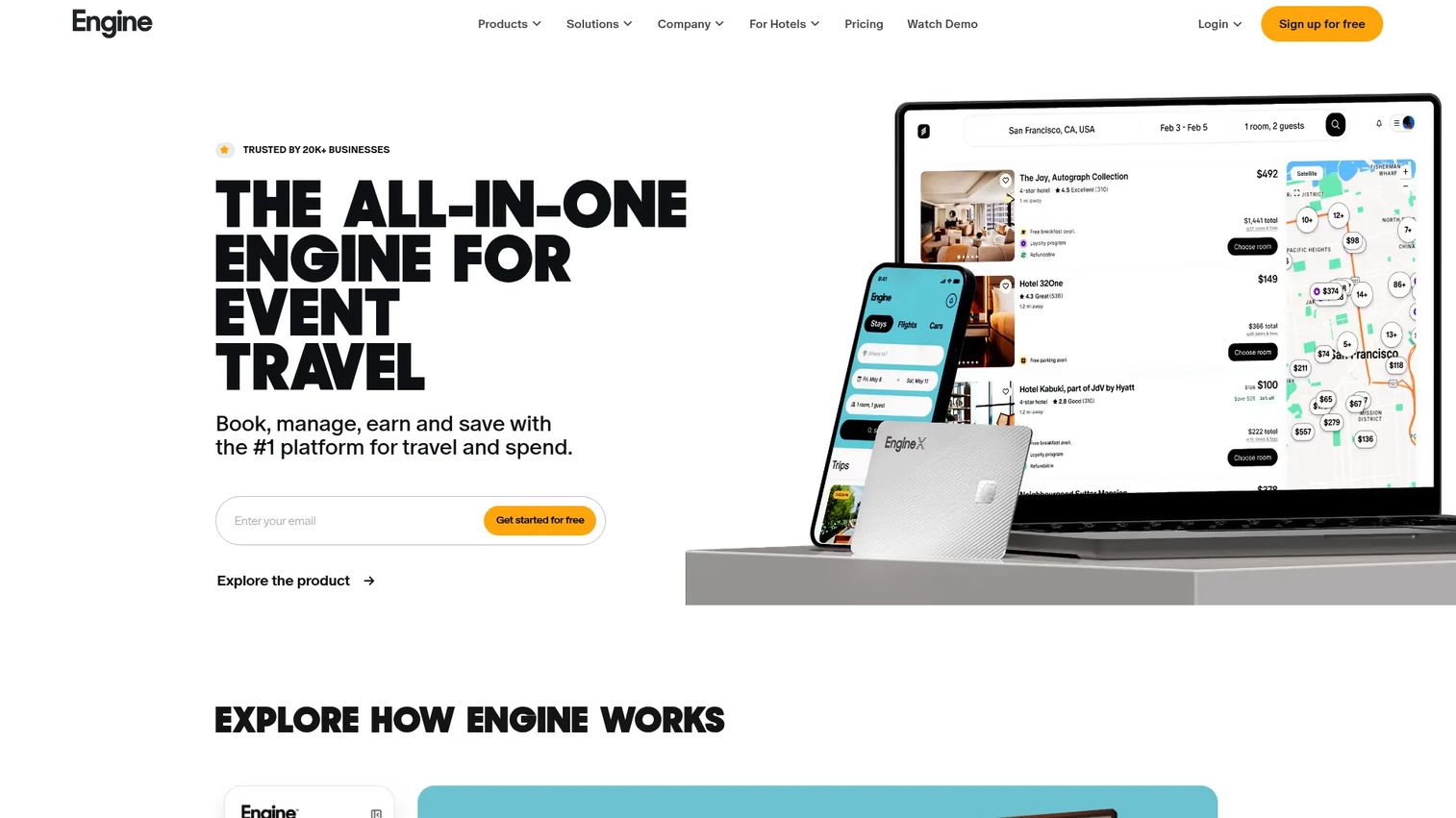 Engine business travel booking platform