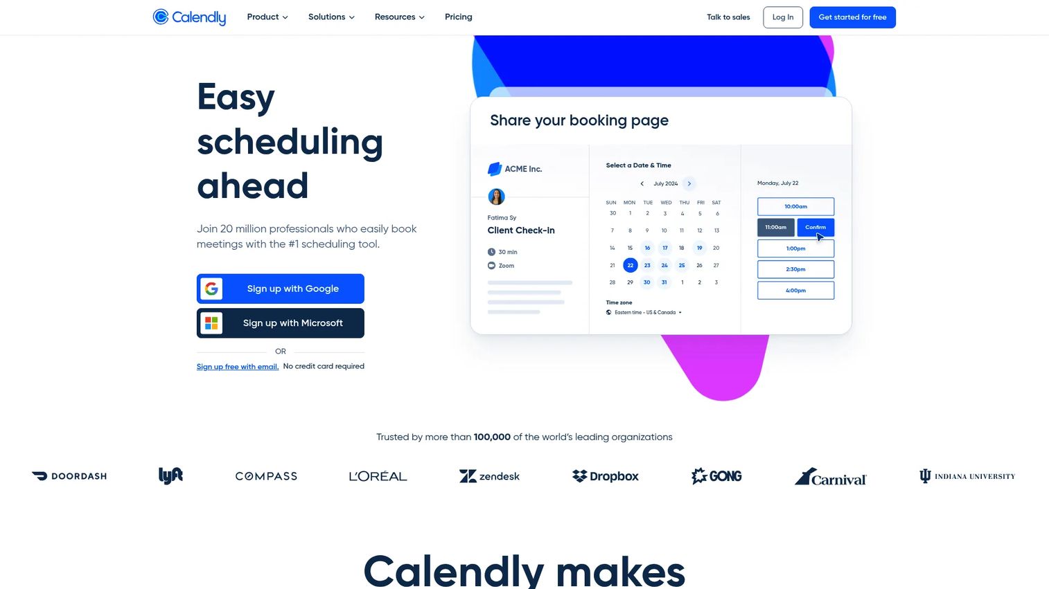 Calendly lightweight scheduling automation software homepage
