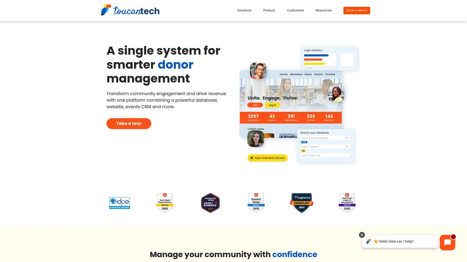 ToucanTech community, CRM, and communications software