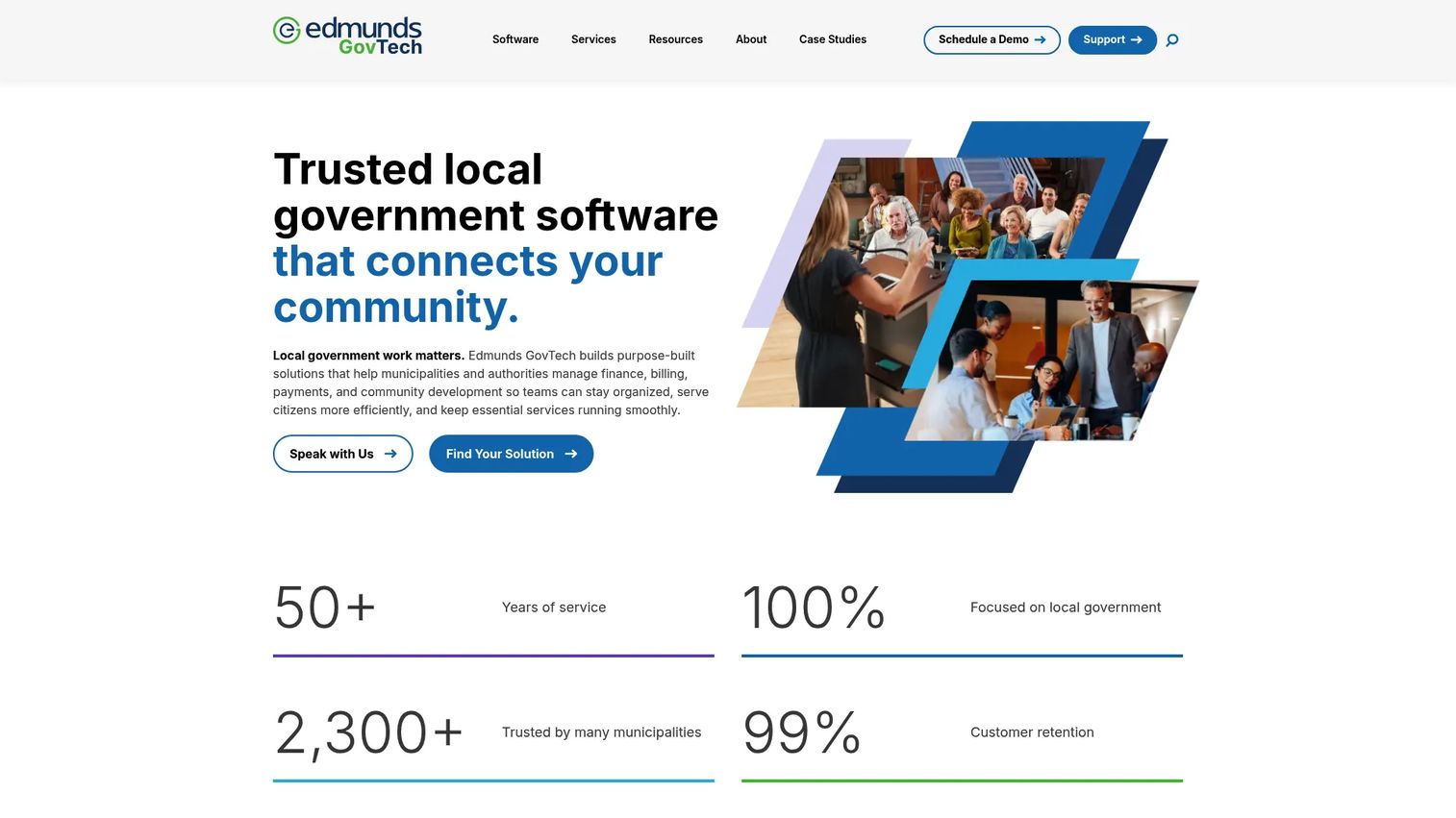 Edmunds GovTech local government software homepage