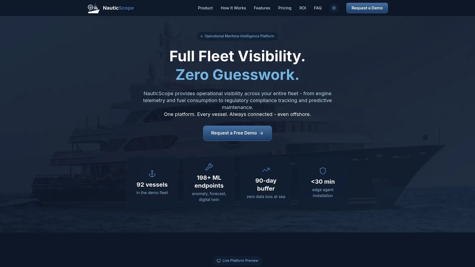 NauticScope maritime operational intelligence software homepage