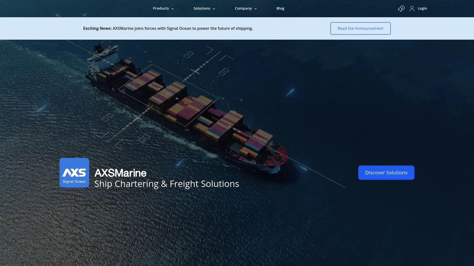 AXSMarine maritime voyage and market intelligence software homepage