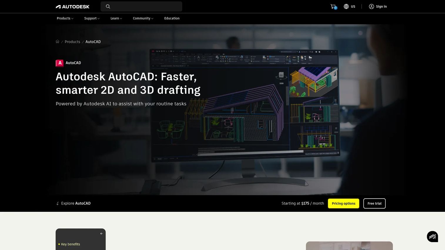 AutoCAD product interface