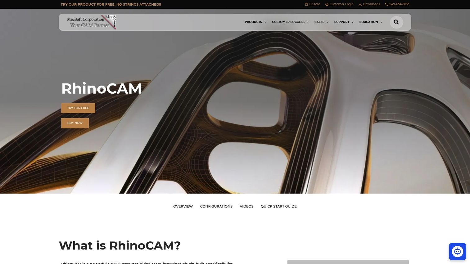 RhinoCAM CAM plug-in running inside Rhino 3D