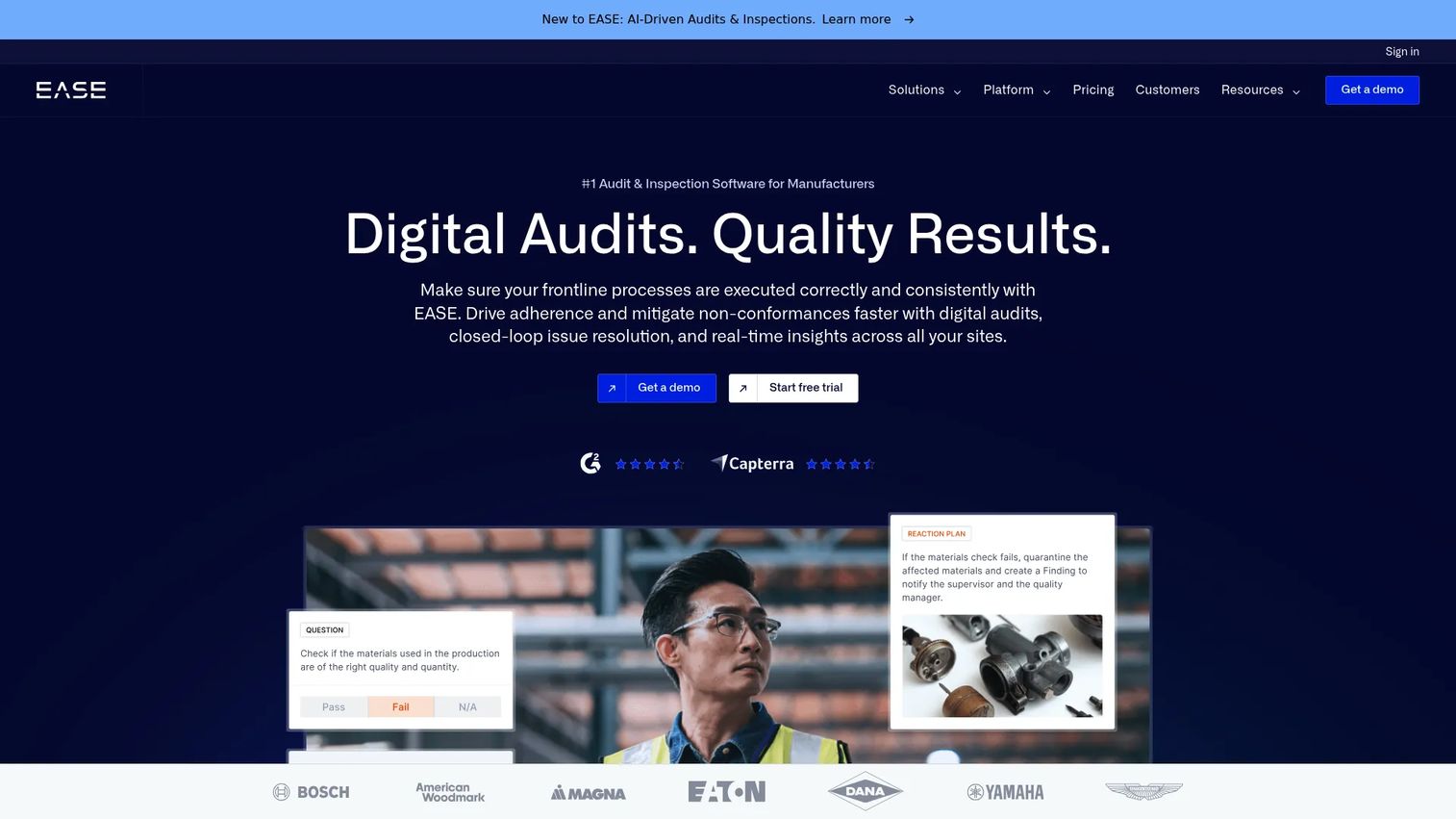 EASE manufacturing audit and inspection software