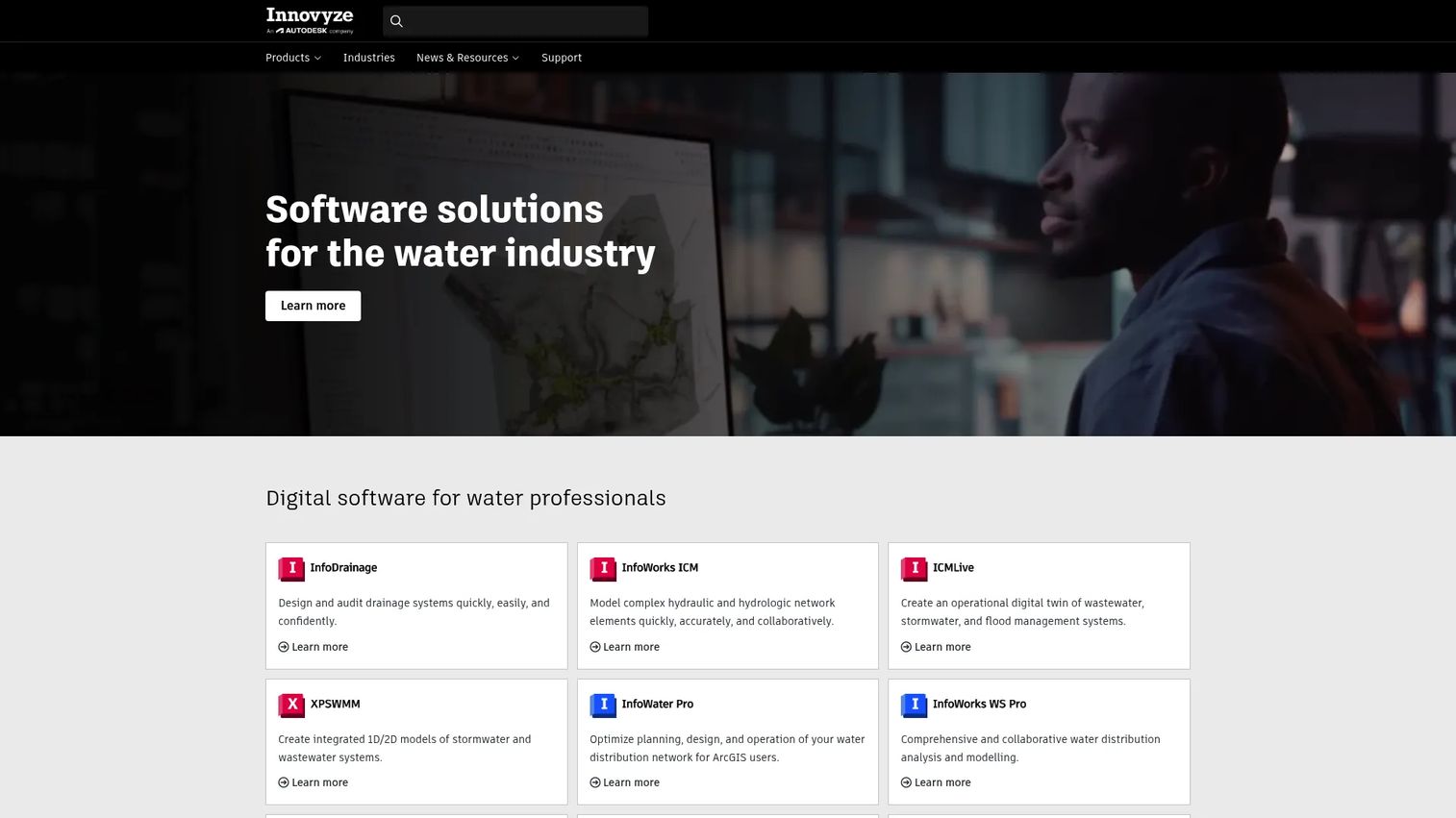 Innovyze water infrastructure modeling and simulation software interface